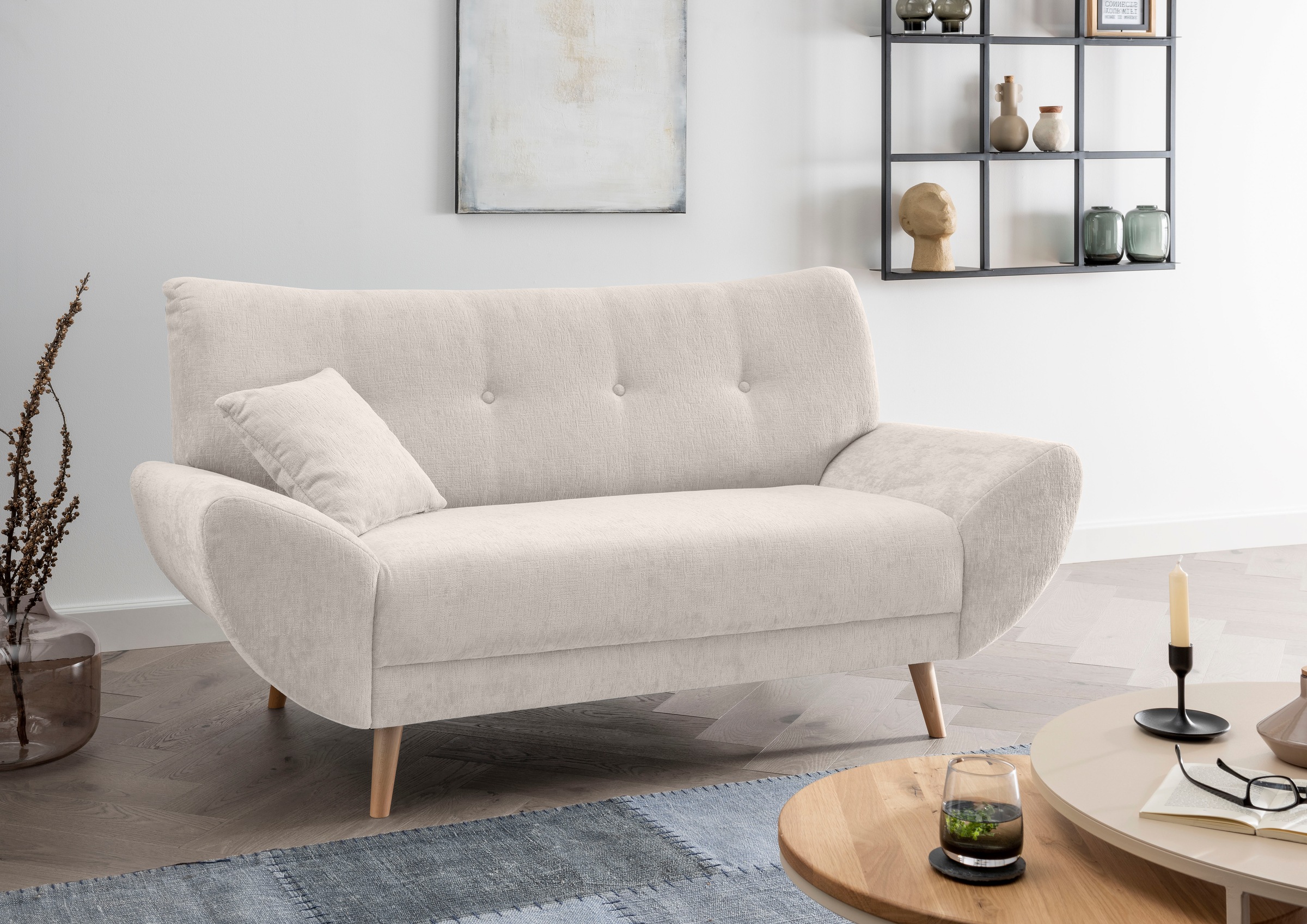 2-Sitzer HOME AFFAIRE, B:174cm H:82cm T:87cmweiß, 100% Polyester, Sofas, "Basta"