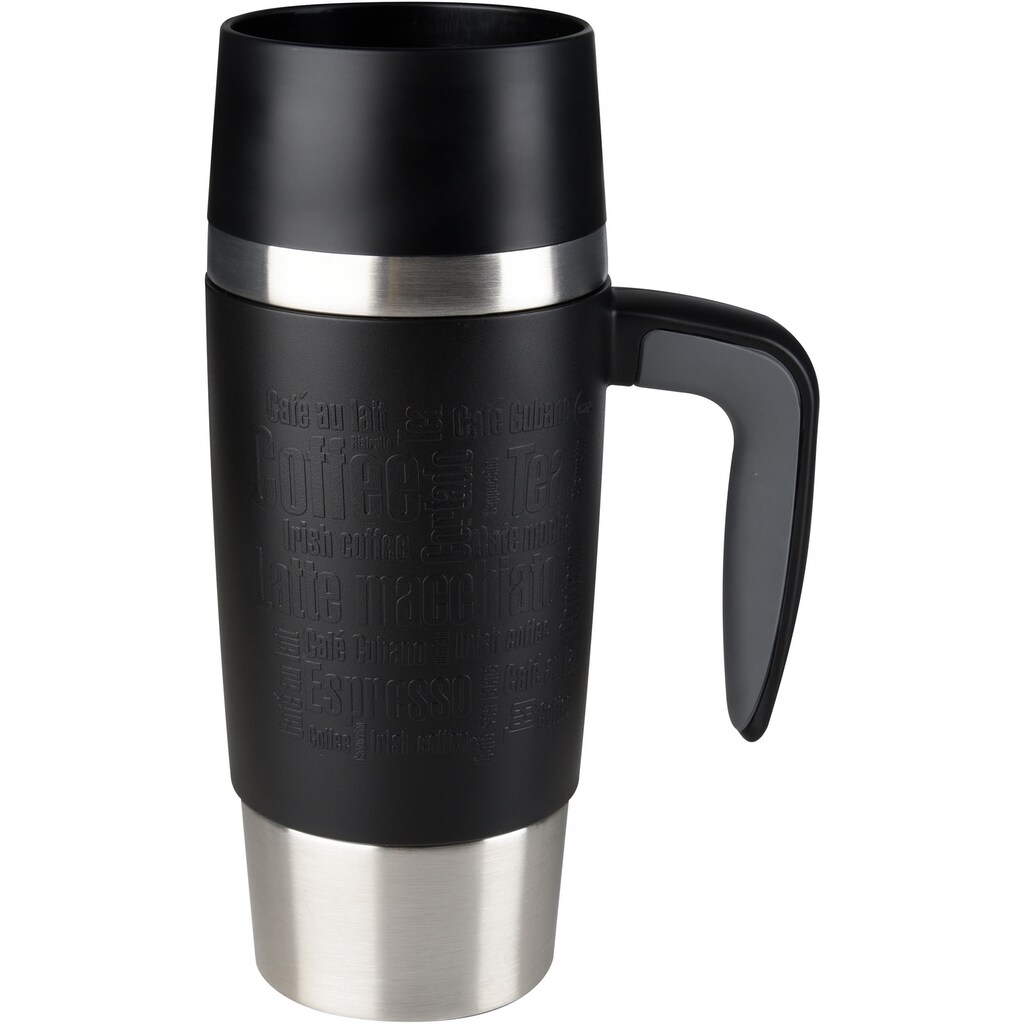 Emsa Thermobecher »Travel Mug Handle«, (1 tlg.), 0,36L, Edelstahl, 360°Trinköffnung, spülmaschinenfest,4h warm/ 8h kalt