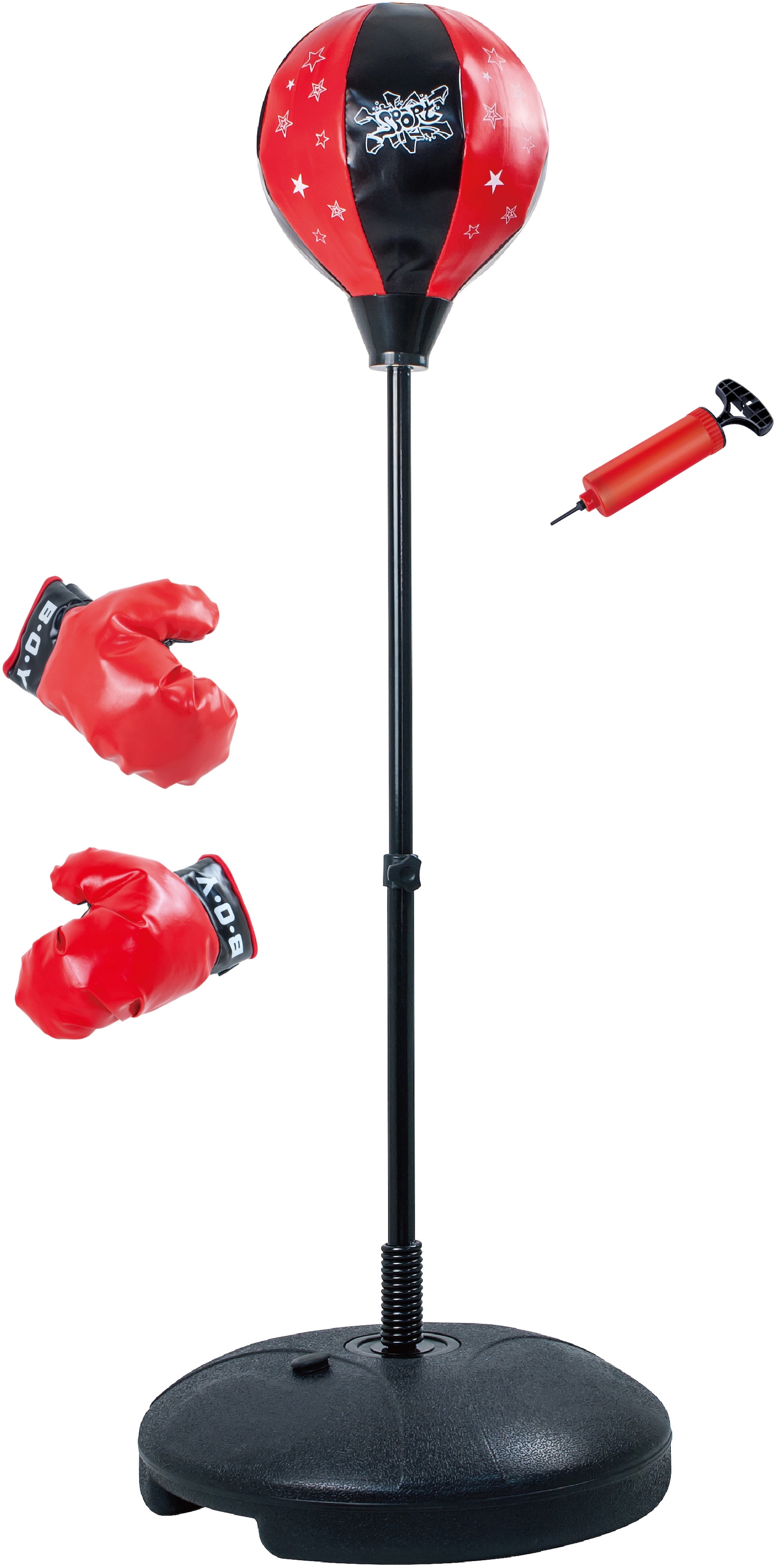 Punchingball »Stand-Boxsack höhenverstellbar«, (Set, mit Boxhandschuhen)