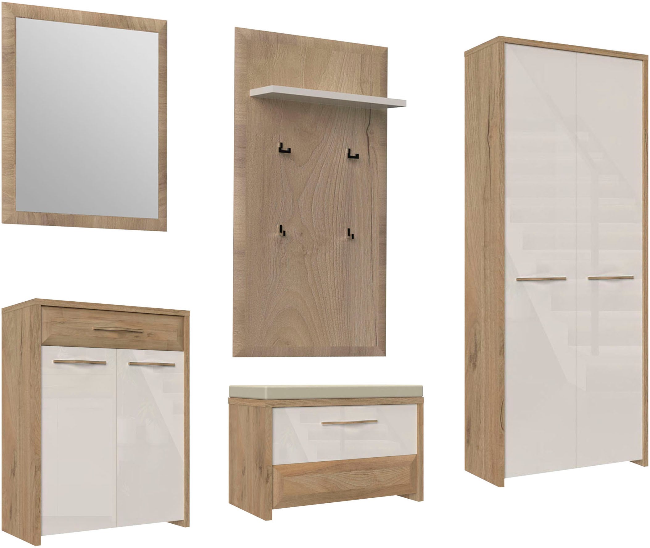 Home affaire Garderoben-Set "Gala" Set, 5 Stk. tlg. Soft-Close Funktion, Ho günstig online kaufen