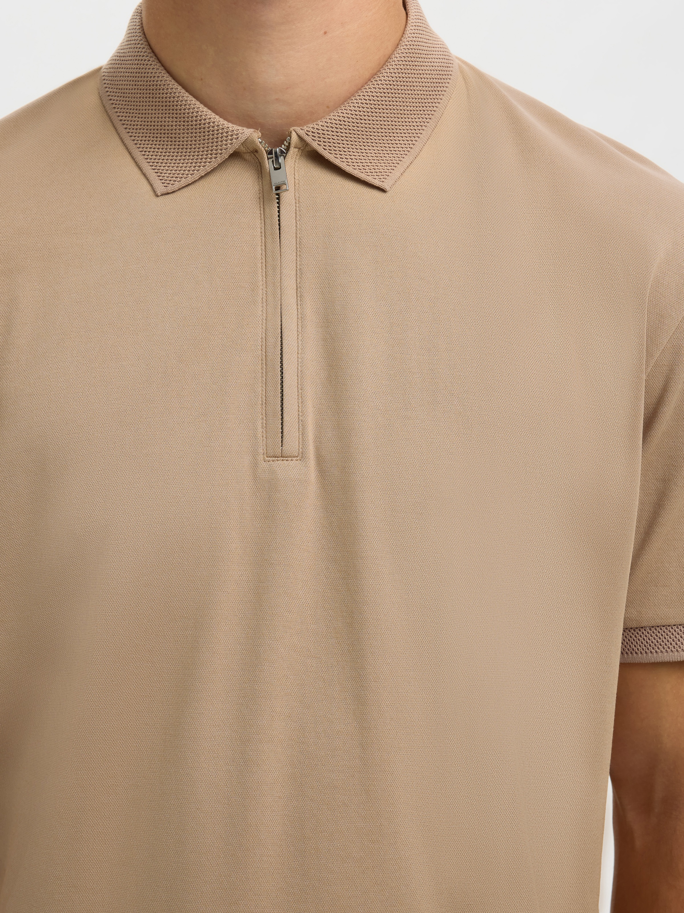 SELECTED Poloshirt "SLHFAVE ZIP SS POLO NOOS" Baumwollmischung, regular fit günstig online kaufen