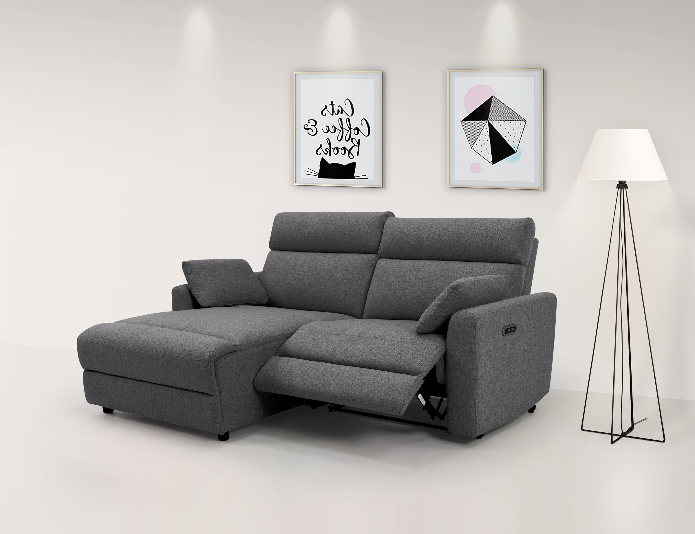 Ecksofa INOSIGN "JENNA L-Form, 209cm - OTTO. Verlässliche Qualität.", grau (anthrazit), B:209cm H:100,5cm T:163cm, Webstoff 100% Polyester, Sofas, Ecksofa, manuelle o. elektrische Relaxfunktion, USB A/C, Struktur fein. 7