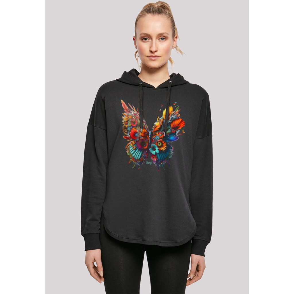 F4NT4STIC Kapuzenpullover »Schmetterling Blumen Oversize Hoodie«