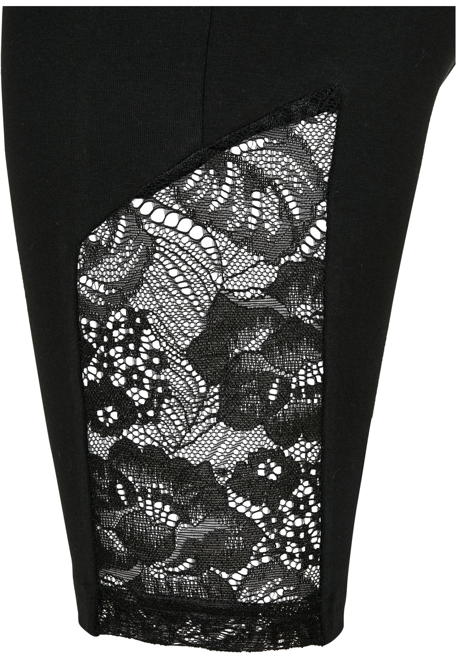 URBAN CLASSICS Radlerhose »Urban Classics Damen Ladies High Waist Lace Inset Cycle Shorts«, (1 tlg.)