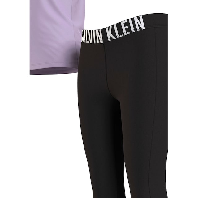 Calvin Klein Pyjama »KNIT PJ SET (SS+LEGGING)«, (2 tlg.), mit leicht  transparenten Beineinsätzen online bestellen | BAUR