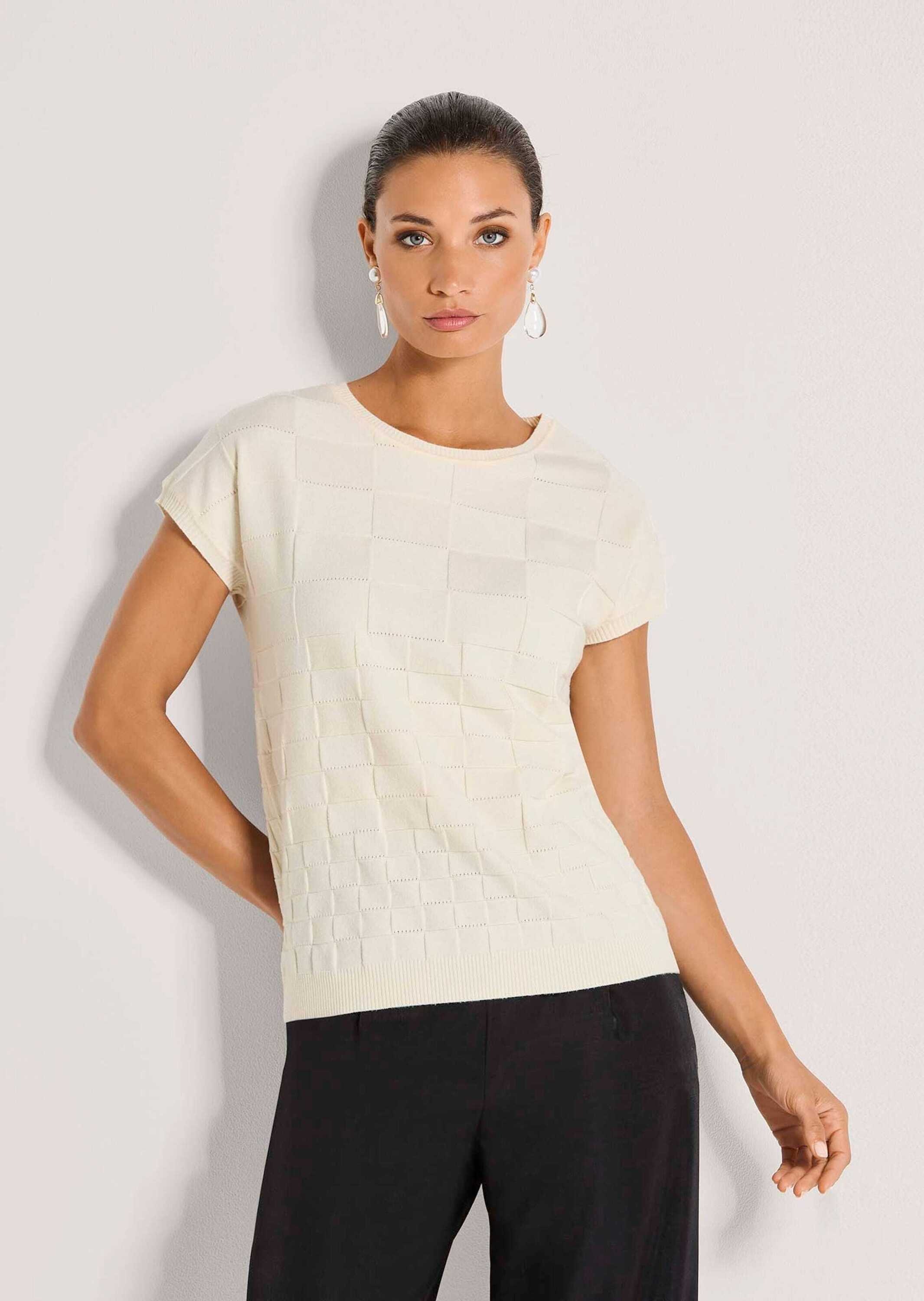 Thumbnail - MADELEINE Longpullover "Stricktop Strukturpullover mit grafischem Muster" Strukturstrick