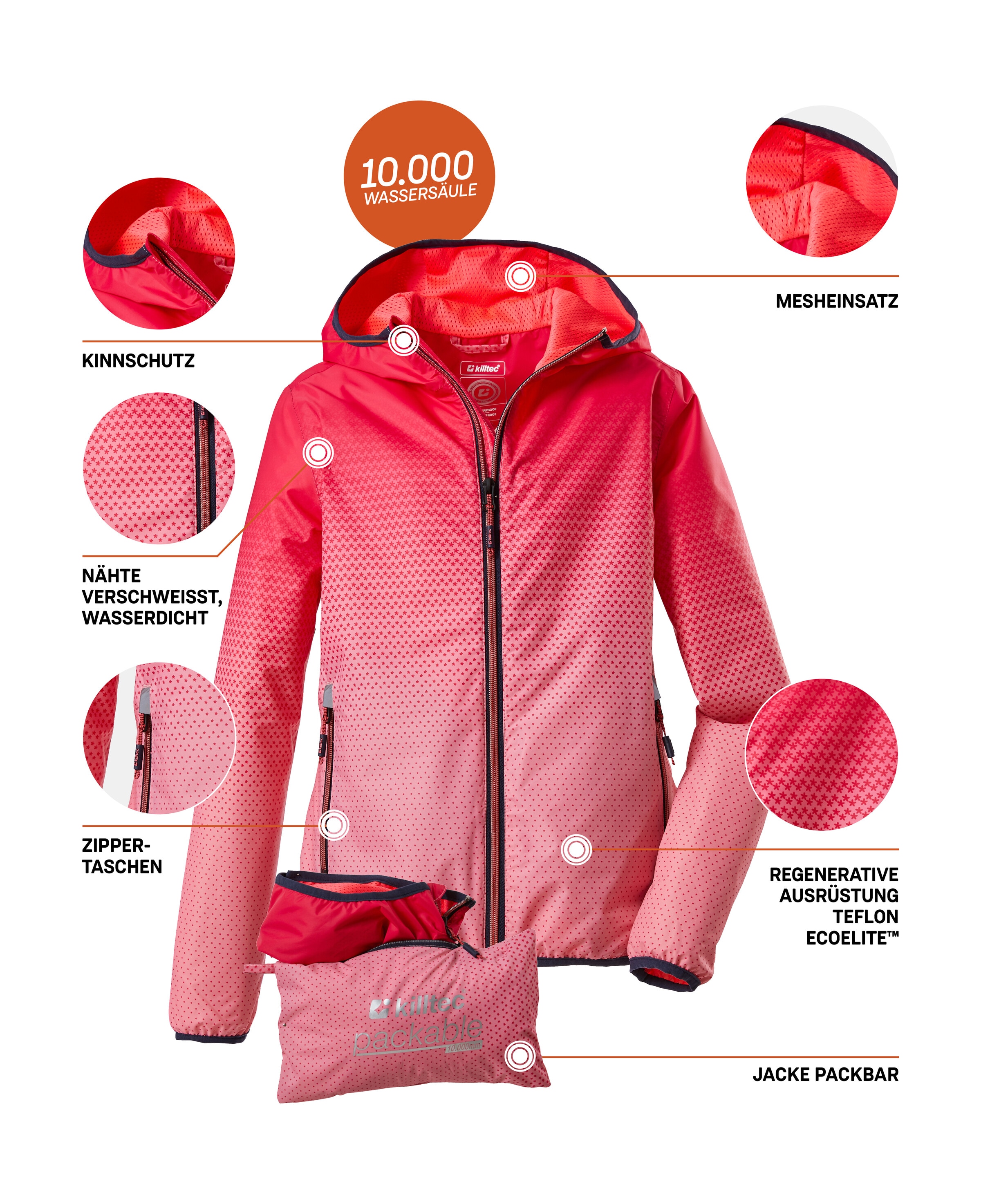 Killtec Outdoorjacke »Lyse GRLS JCKT A« Leichte Mädchen Funktionsjacke von killtec, wasserdicht, packbar