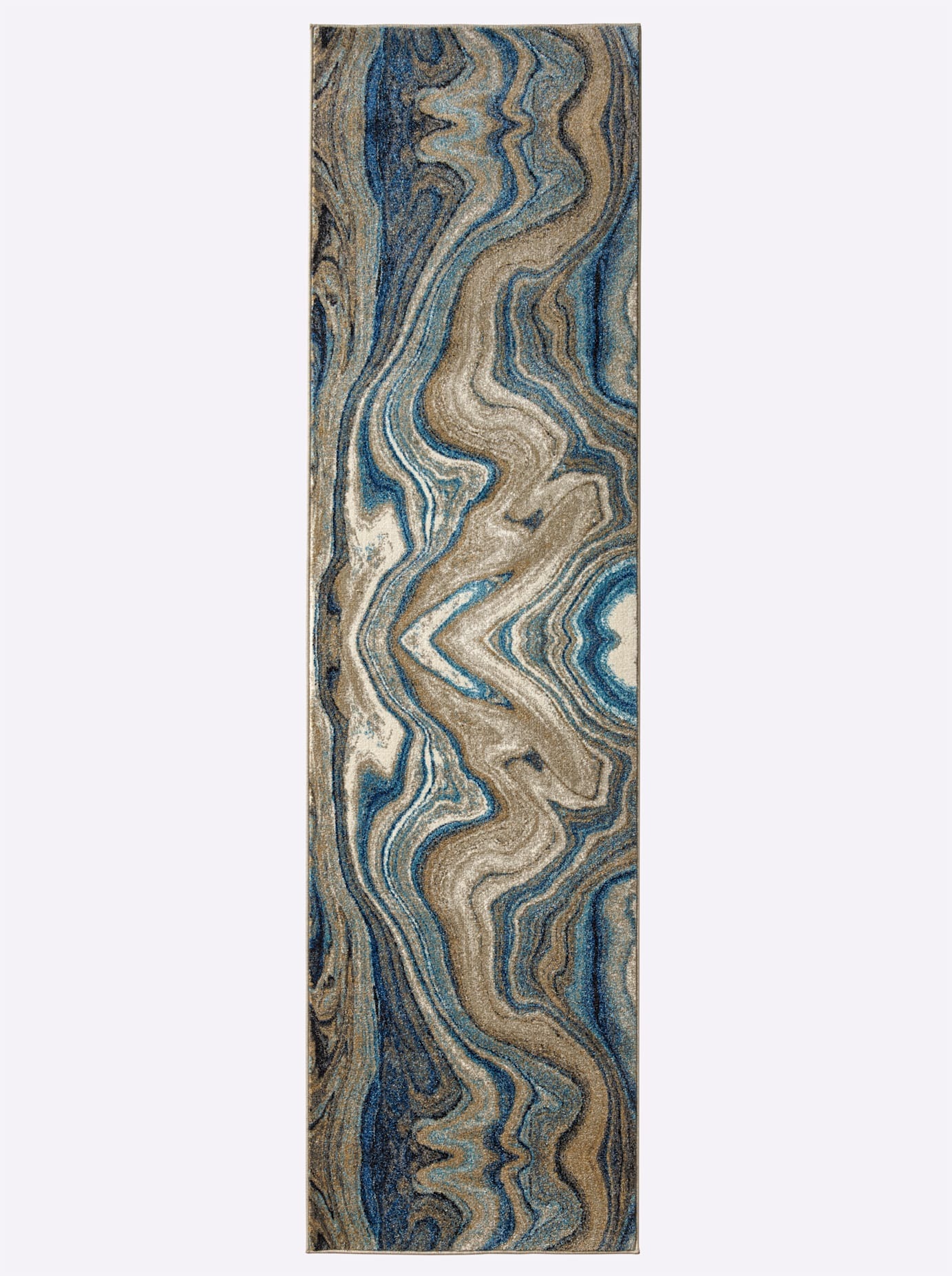 Teppich HEINE HOME Gr. 3, blau (beige, blau), B:100cm H:9mm L:150cm, Kunstfaser, Polypropylen, Teppiche, Teppich 2