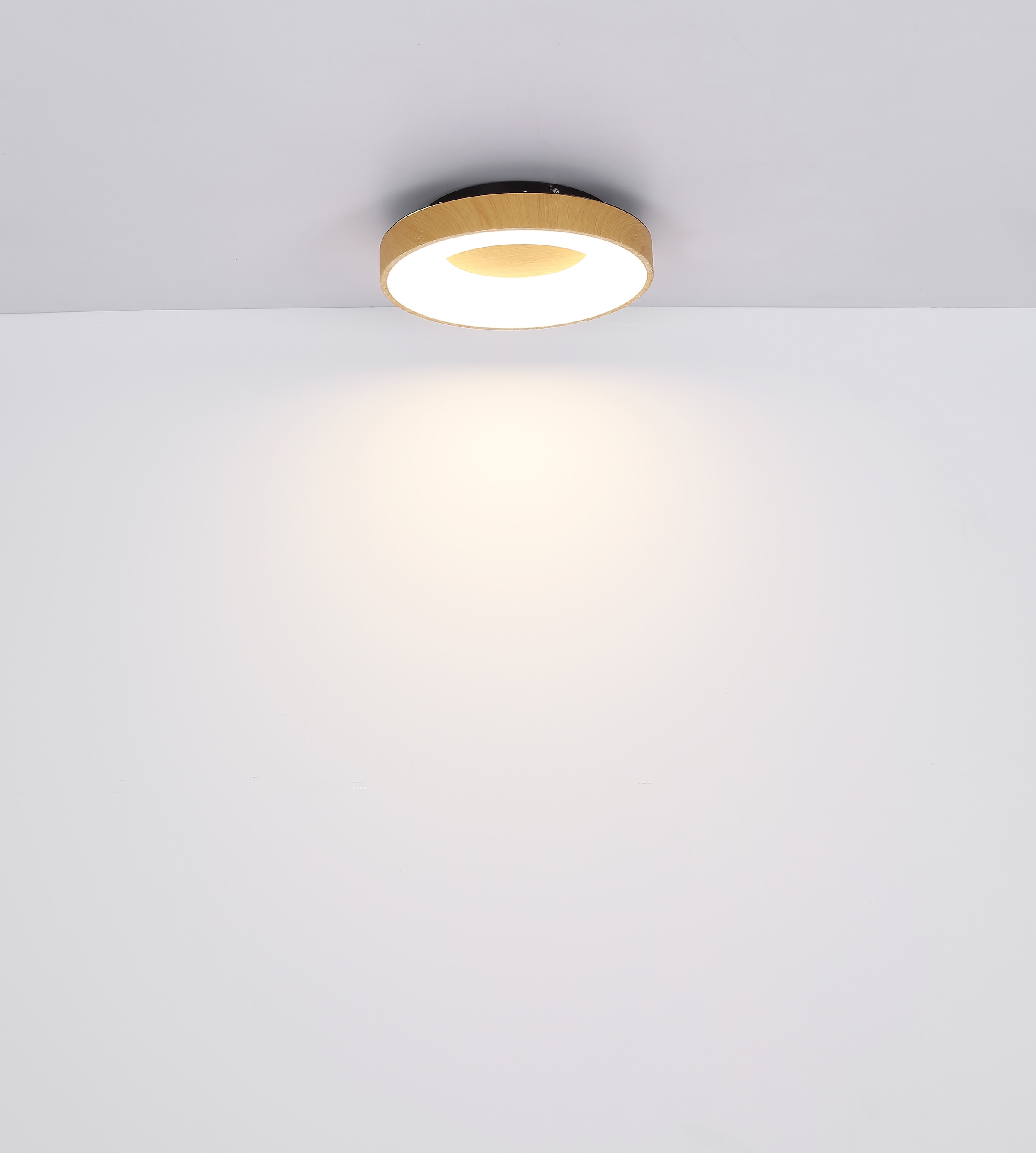 GLOBO LIGHTING LED Deckenleuchte »JOLLI«, Leuchtmittel LED-Modul | LED fest integriert, Deckenlampe/holzoptik/rund/Wohnzimmer/Schlafzimmer/CCT 2700-6000K