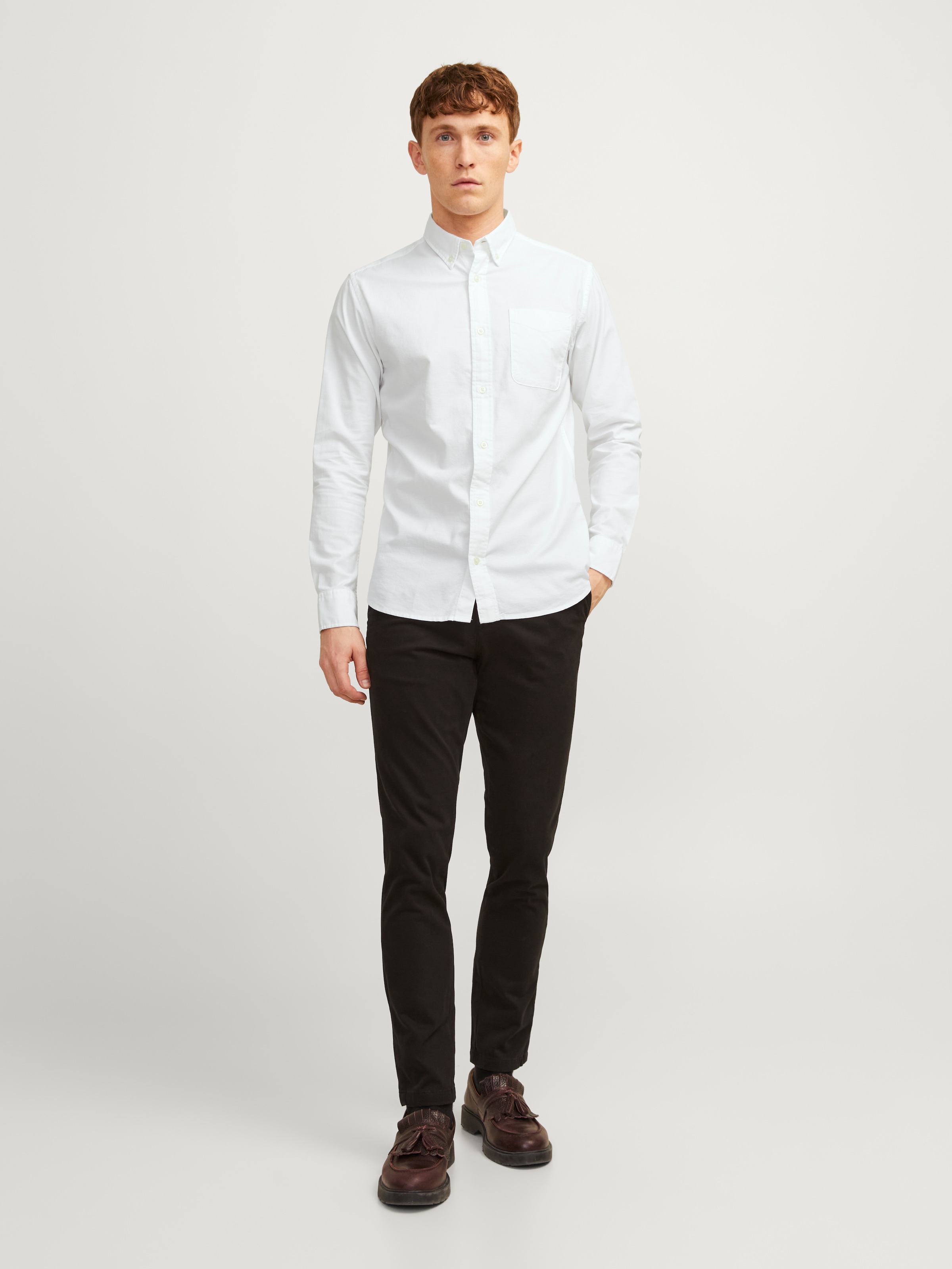Jack & Jones Langarmhemd »BROOK OXFORD« mit Button-Down Kragen