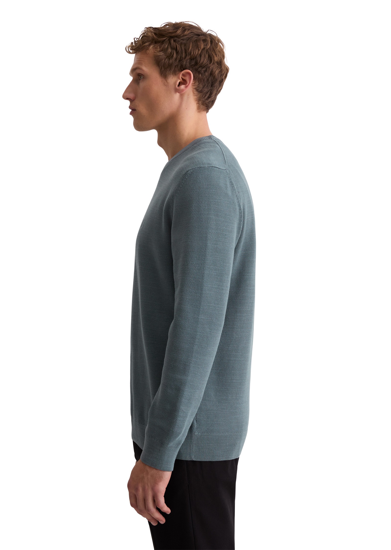 Marc O'Polo Rundhalspullover »aus Bio-Baumwoll-Piqué«