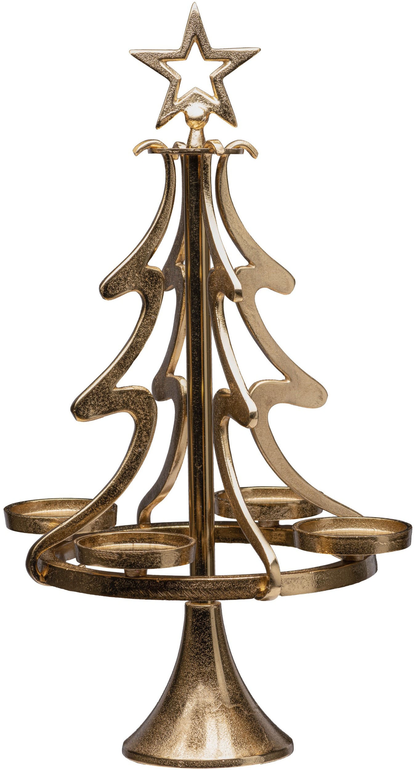 Adventsleuchter »Tannenbaum, Weihnachtsdeko«, (1 St.), Kerzenständer aus Aluminium,...