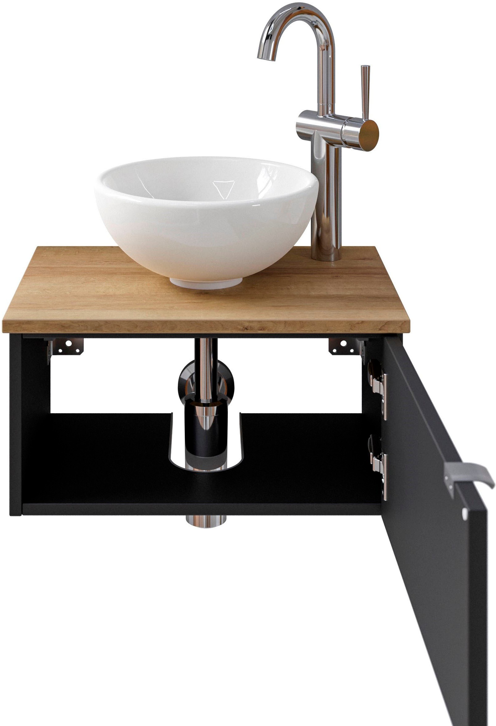 Saphir Badmöbel-Set »Serie 6915«, (4 St.), Gäste-Bad, 51 cm breit, mit LED-Spiegel und 1 Tür