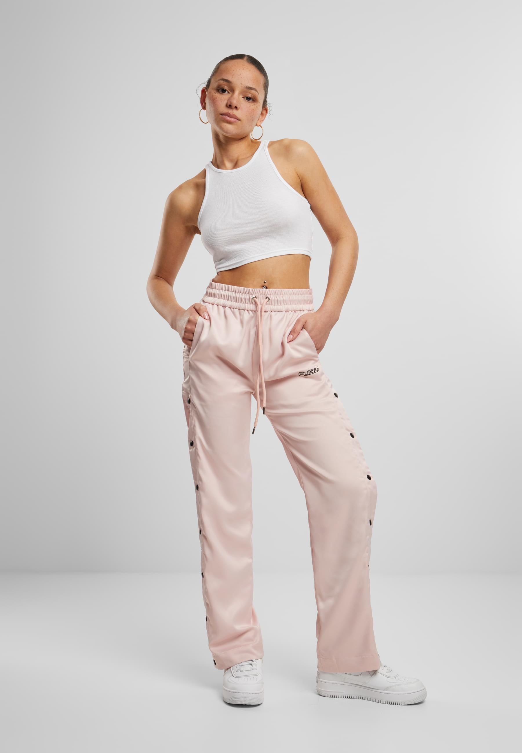 Fubu Stoffhose »Fubu Damen FW222-012-1 FUBU Corporate Satin Track Pants«