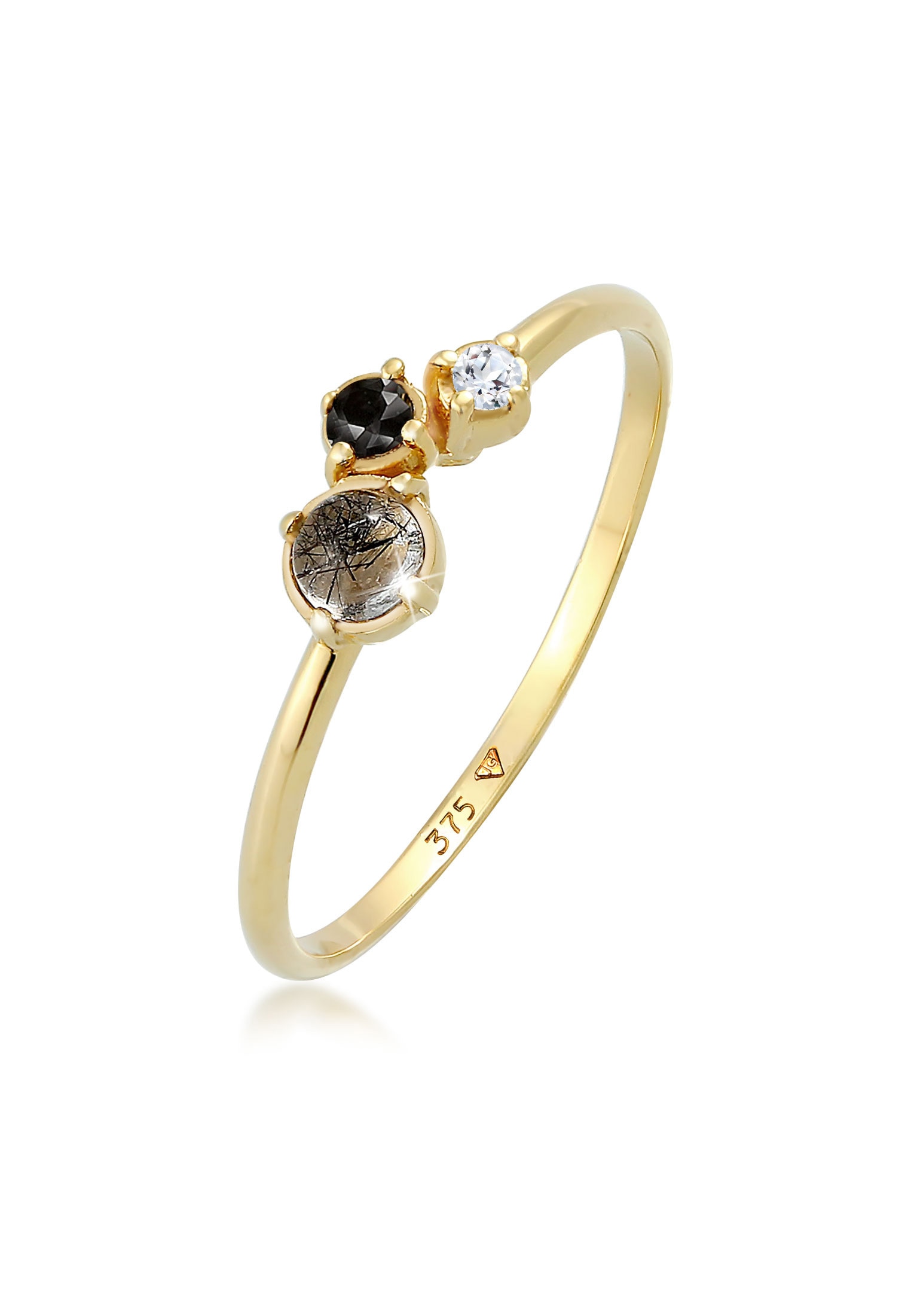 Diamantring »Diamant (0.03 ct.) Topas Turmalin 375er Gelbgold«