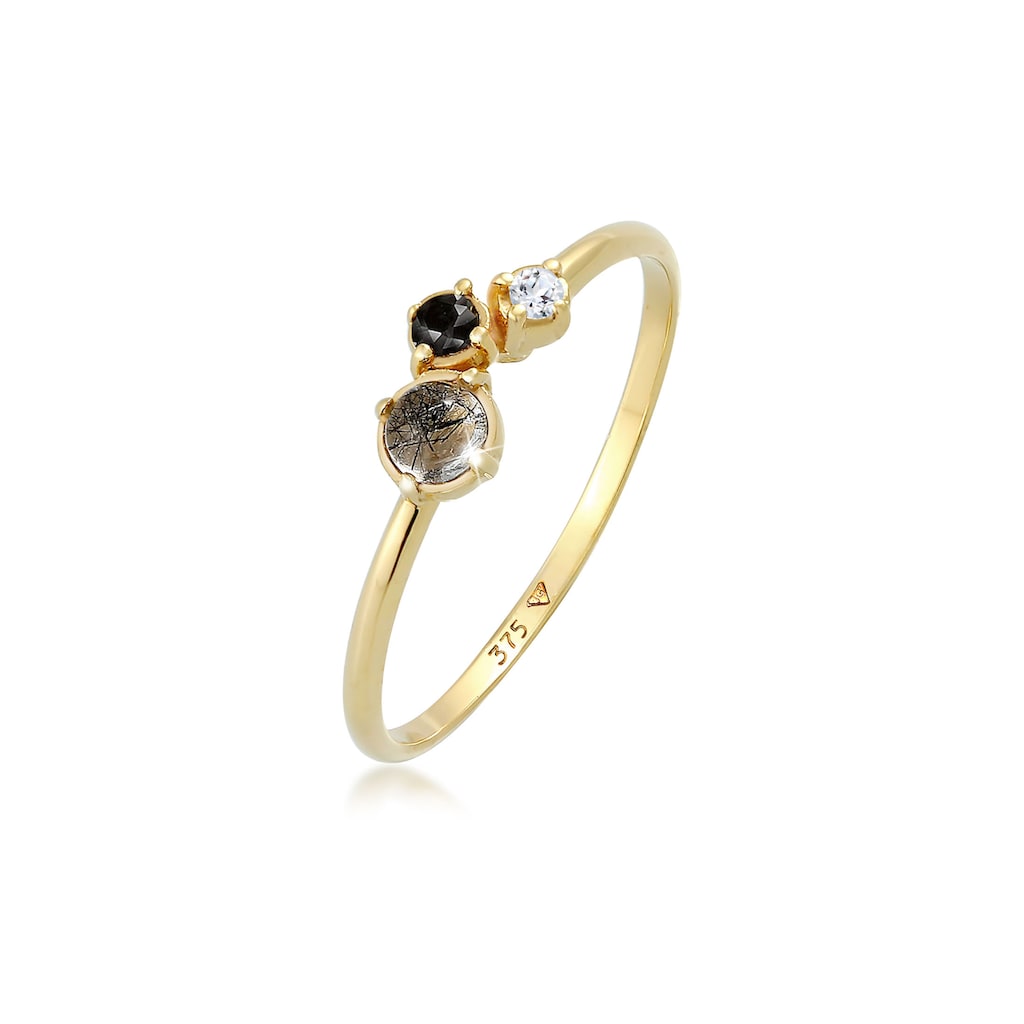 Elli DIAMONDS Diamantring »Diamant (0.03 ct.) Topas Turmalin 375er Gelbgold«