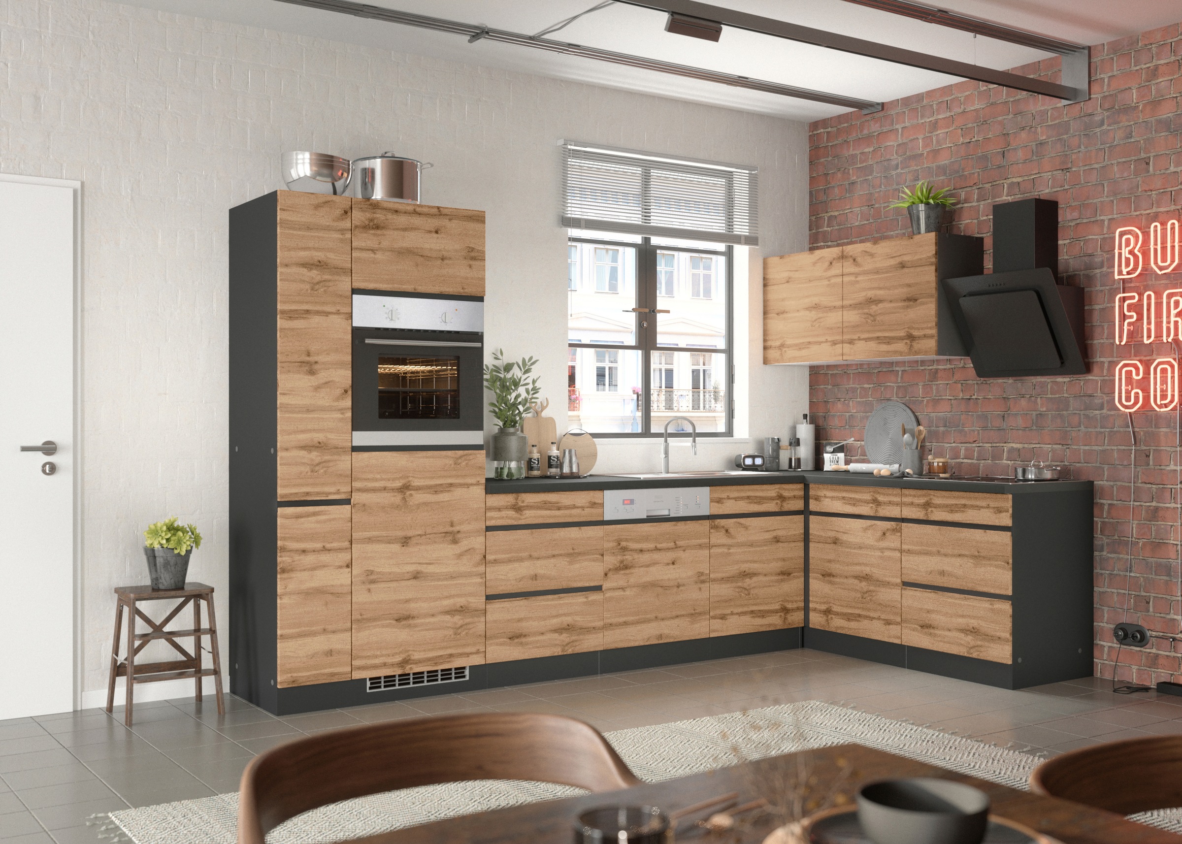 KOCHSTATION Winkelküche »KS-Riesa«, Stellbreite 330/180 cm, ohne E-Geräte