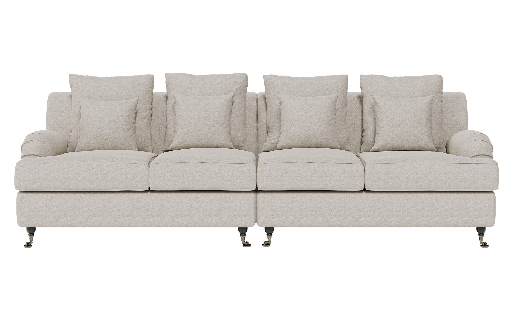 Home affaire Big-Sofa "NORIN" zwei Fußarten: vorne - Rollen, hinten - Holzf günstig online kaufen