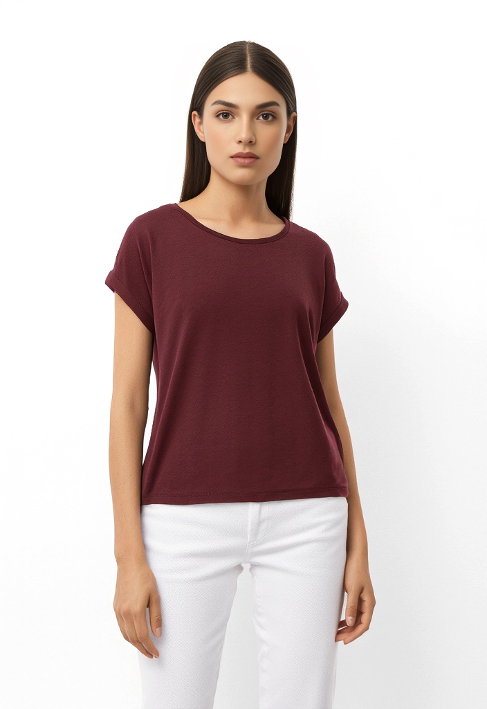 Vero Moda Rundhalsshirt "VMAVA PLAIN SS TOP GAJRS NOOS" günstig online kaufen