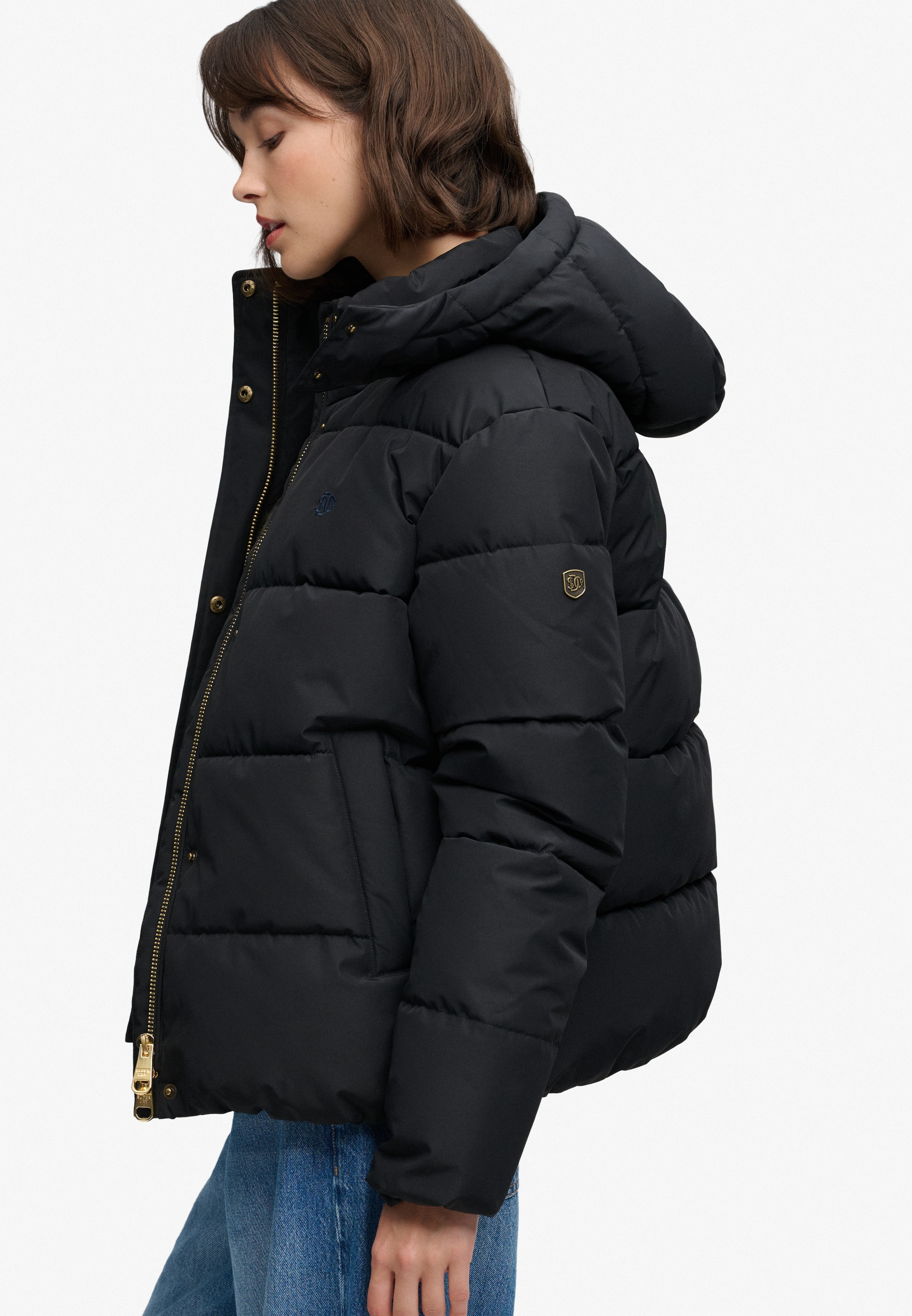 Superdry Steppjacke »PREMIUM HOOD PUFFER JKT« mit Kapuze Kunstfaser, relaxed fit