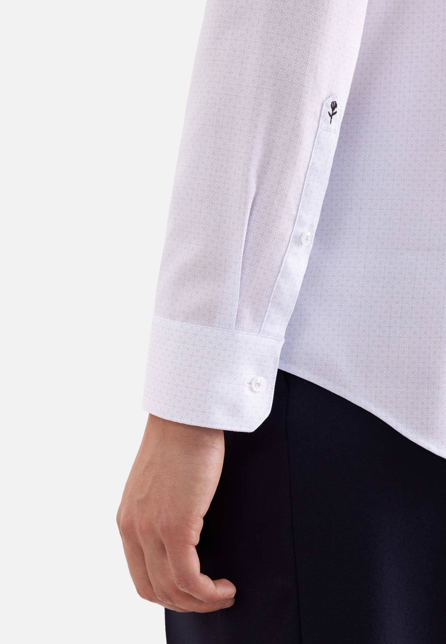 seidensticker Businesshemd »Schwarze Rose« Shaped 1/1 Extra lang Kentkragen Druck