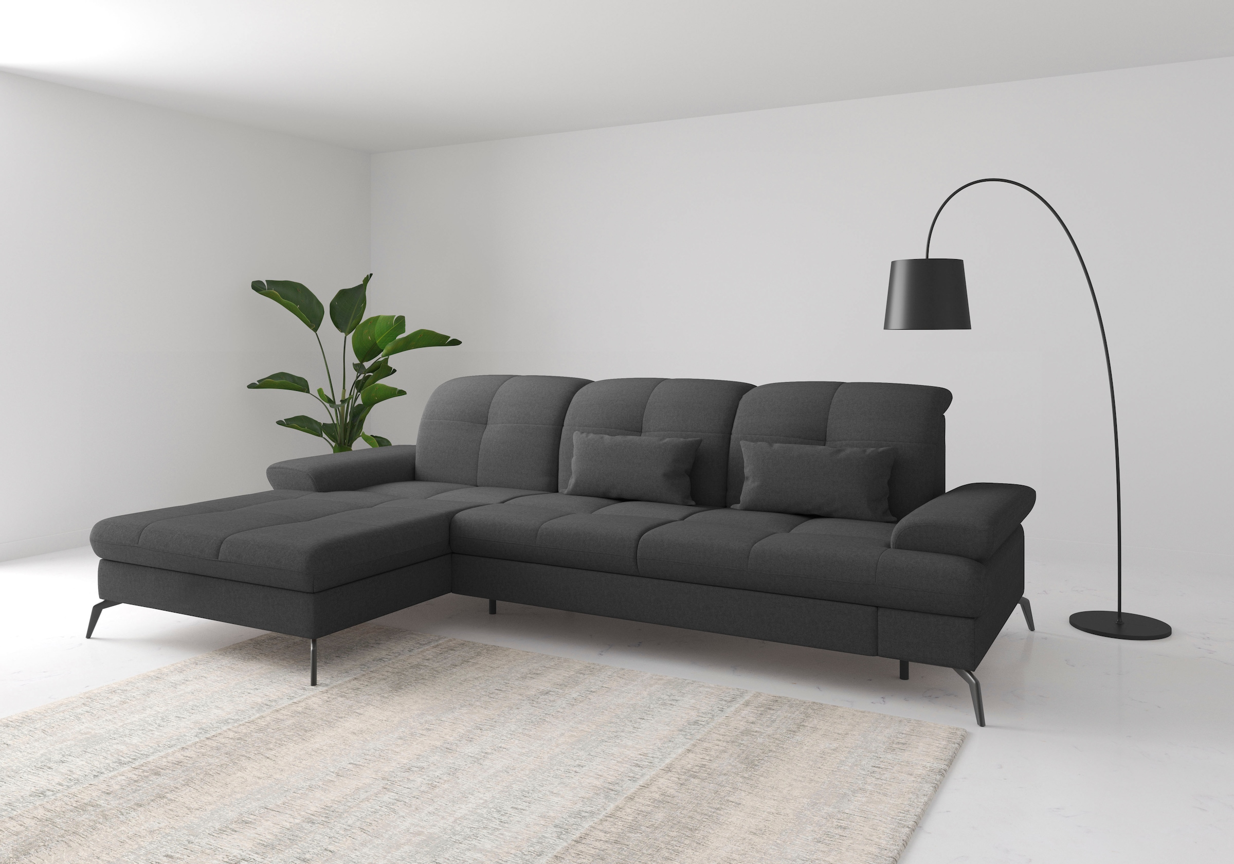sit&more Ecksofa "Amica, L-Form, inkl. Sitztiefenverstellung & Armteilverstellung" wahlweise mit Schlaffunktion, Bettkasten und Kopfteilverstellung