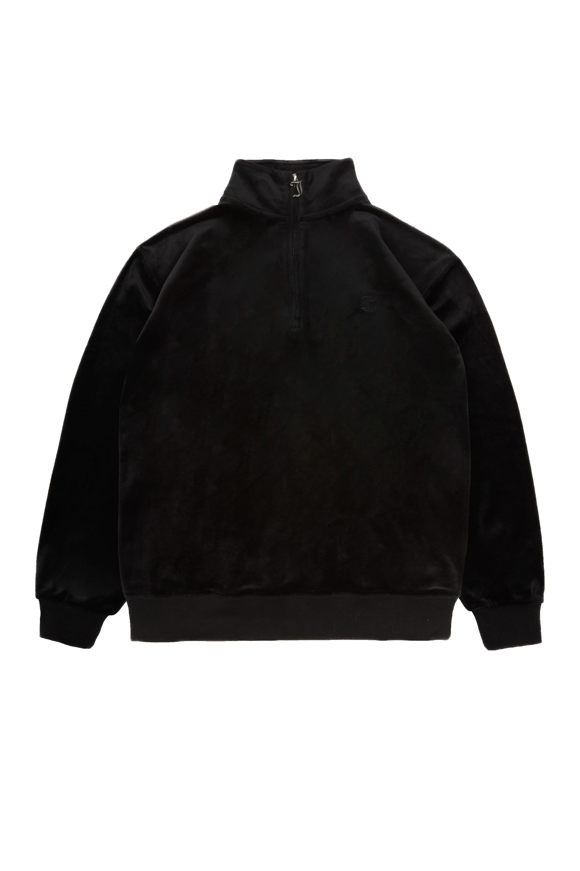 Juicy Couture Sweatshirt "PETE VELOUR HALF ZIP PULLOVER. Damen", Sweatshirt Damen, Pullover, Sweater, Velour, mit Strasssteinen, Sale