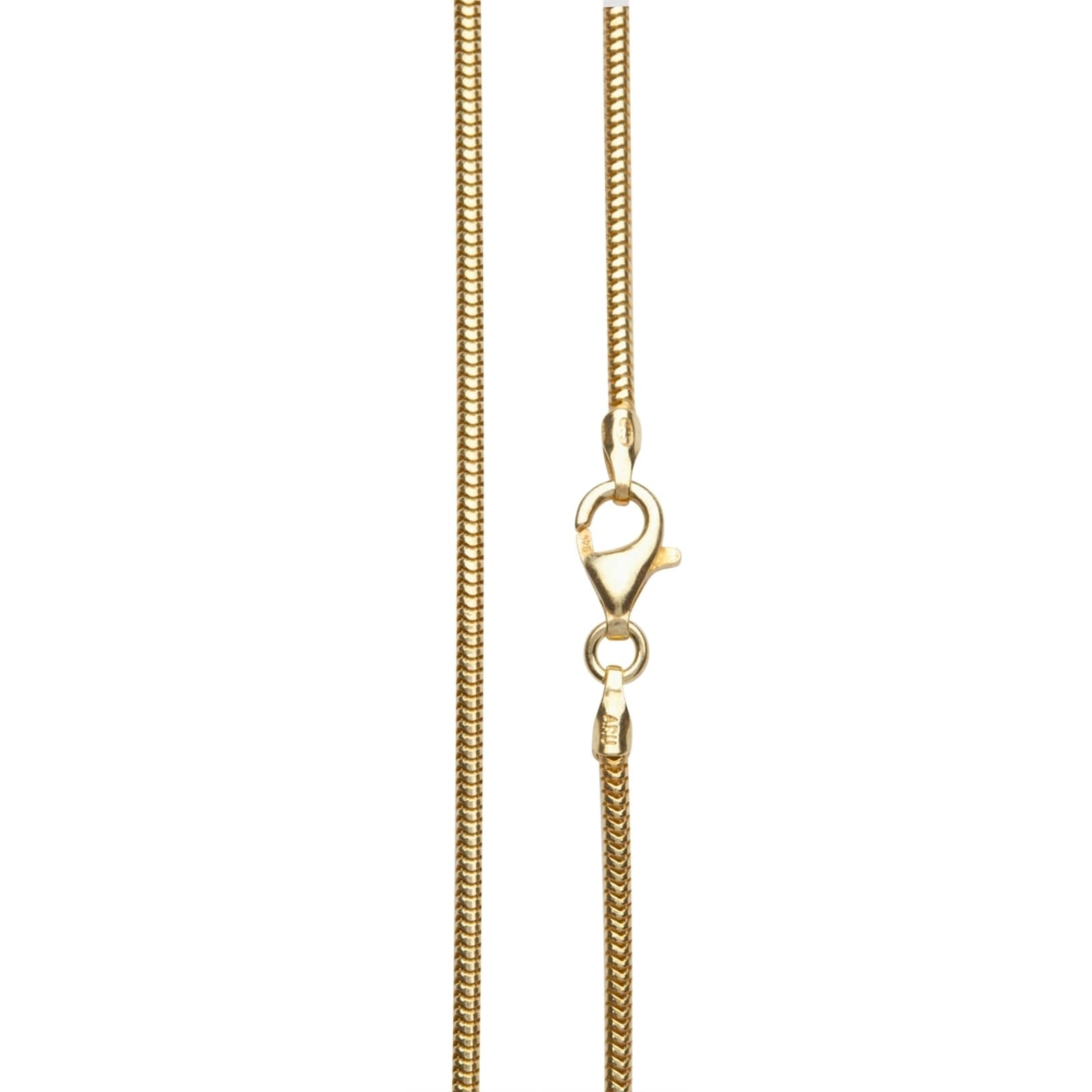 Silberkette OSTSEE-SCHMUCK "- Schlange 1,6 mm - Silber 925/000, vergoldet -" Gr. 42, gold (goldfarben, gelb), Halsketten, Damen, 42, Silber 925 (Sterlingsilber), Silberkette