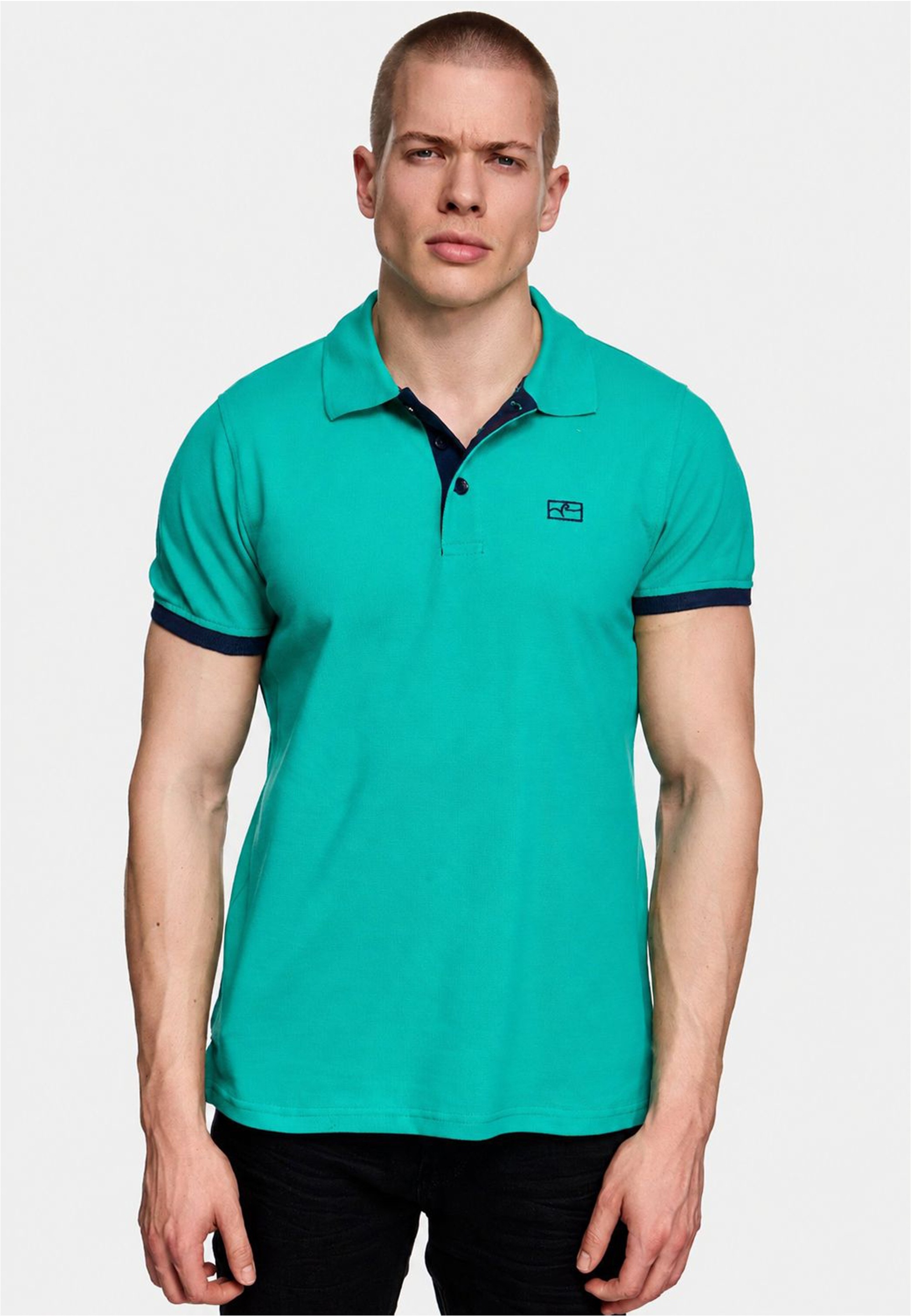 Rusty Neal Poloshirt "Rusty Neal Polo" mit kontrastfarbig abgesetzter Knopfleiste