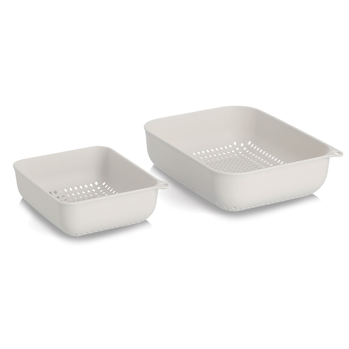 Zeller Present Küchensieb »Sieb-Set, 4-tlg.« Kunststoff, creme, 2x ca. 17x14x6 cm, 2x ca. 23,8x18,7x6,7 cm