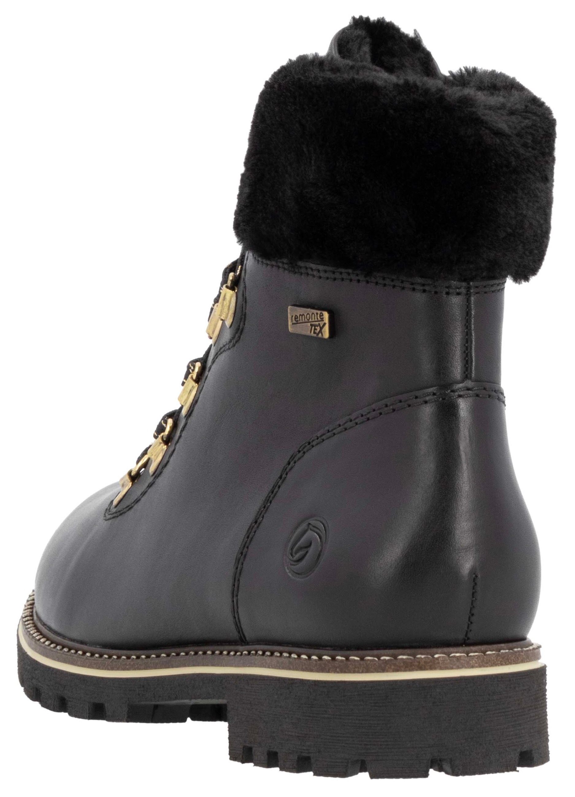 Remonte Winterboots, Blockabsatz, Winterstiefelette, Schnürstiefelette mit TEX-Membran