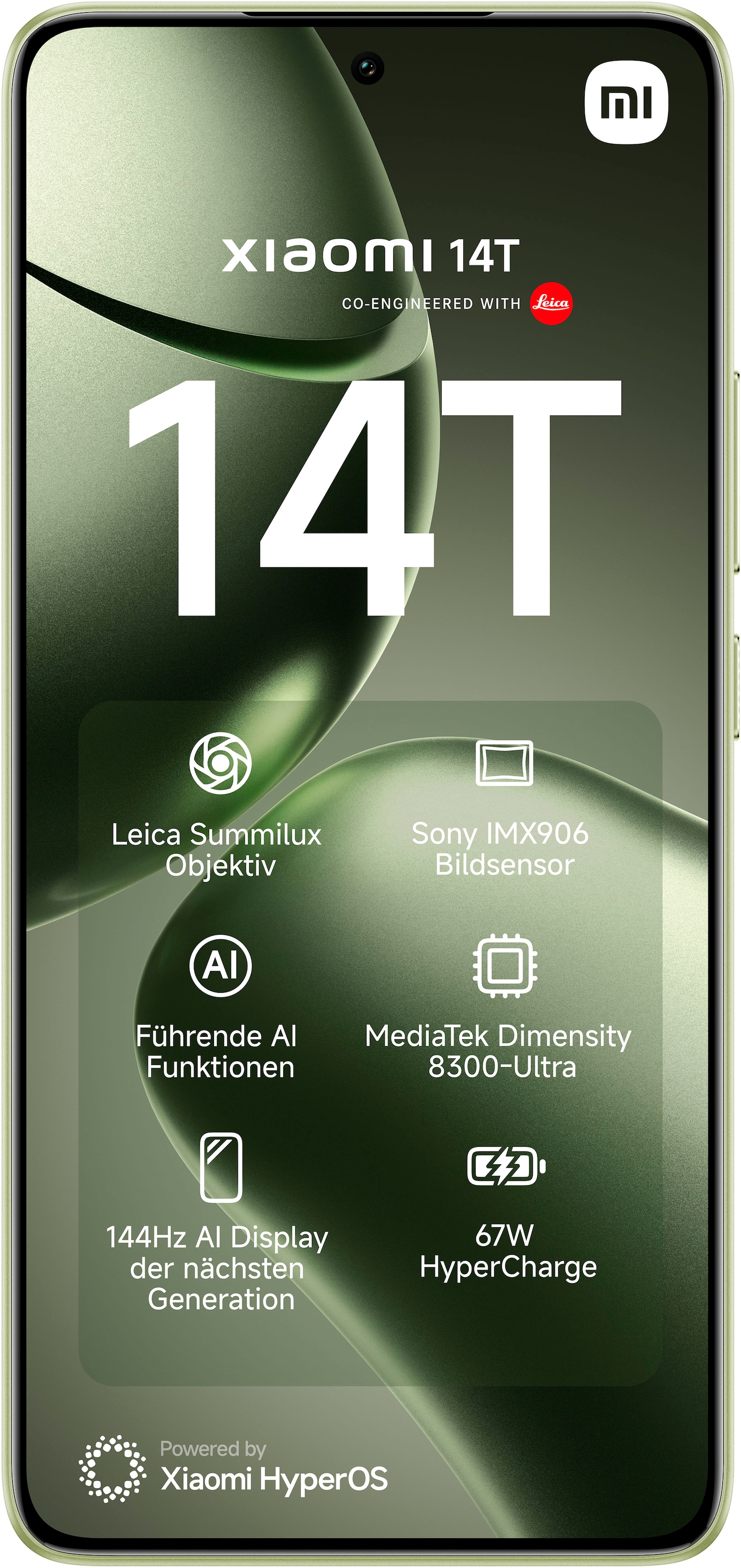 Xiaomi Smartphone »Xiaomi 14T 256GB«, Lemon Green, 256 GB Speicherplatz