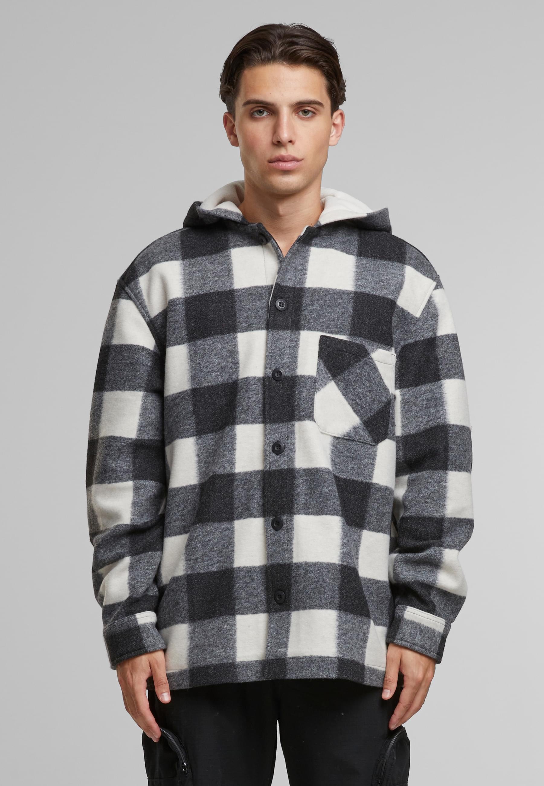 URBAN CLASSICS Allwetterjacke »Urban Classics Big Check Jacket With Hood«, (1 St.), mit Kapuze