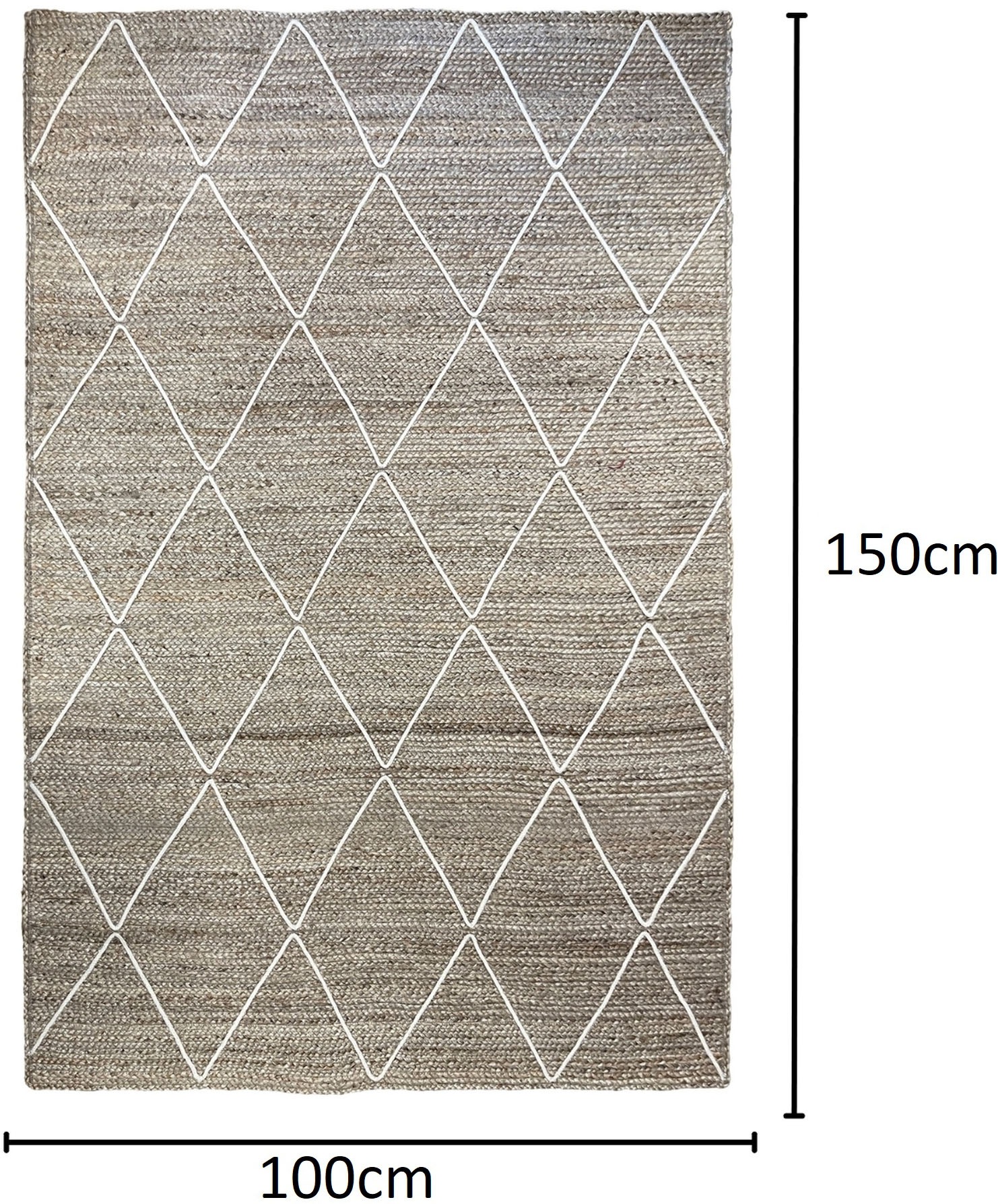 Myflair Möbel & Accessoires Teppich »Juna Essence«, rechteckig, 10 mm Höhe, Juteteppich, handgeflochten, meliert, Rauten Muster, auch als Läufer