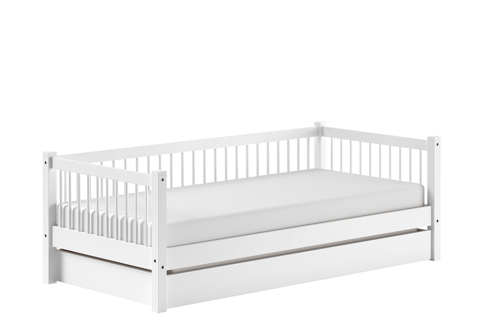 Home affaire Einzelbett, (Made in Europe), mit LF 90x200 cm, wahlweise mit o. ohne Bettschublade, Buche weiß