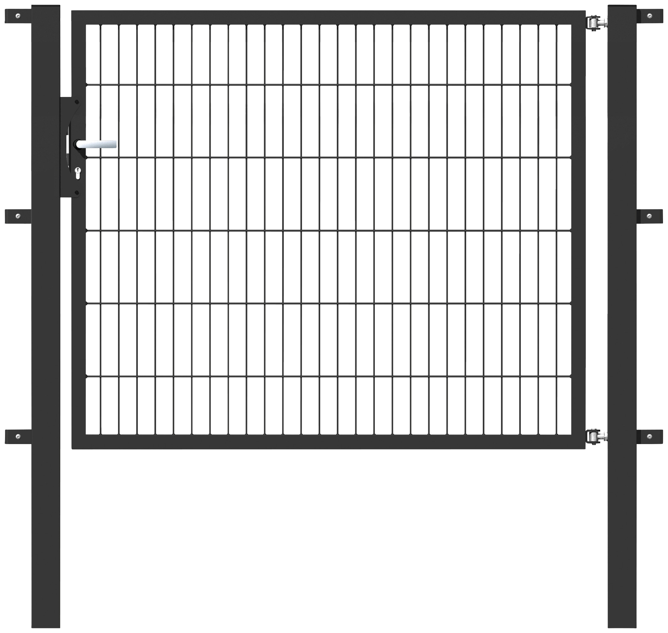 Metallzaun Einzeltor für Doppelstabmatte Anthrazit z. Einbeton. 120 cm x 15 günstig online kaufen