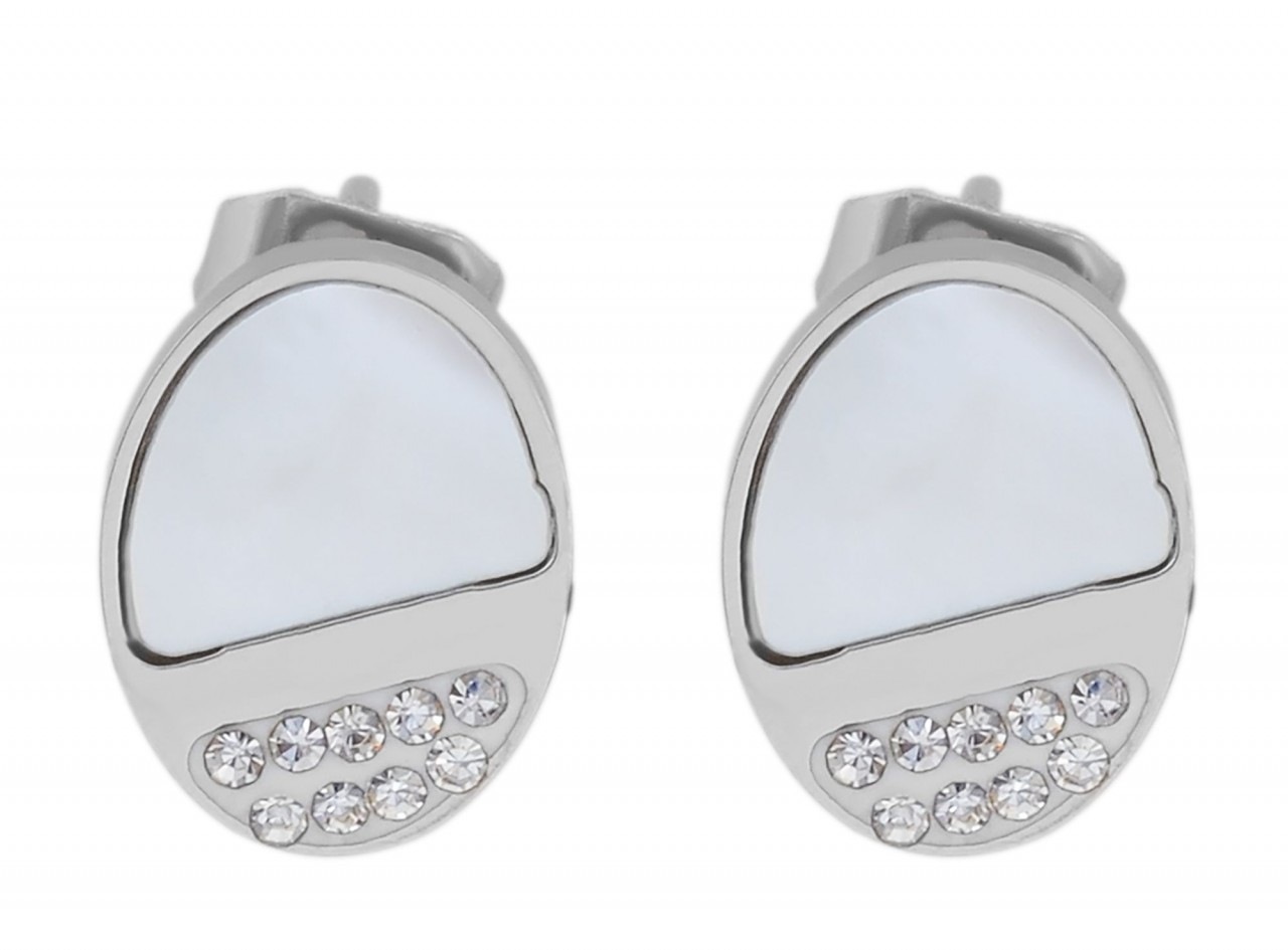 Adelia´s Paar Ohrhänger »Damen Ohrstecker aus poliertem Edelstahl und Strass«