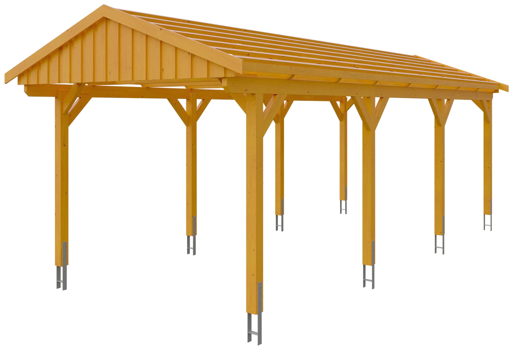 Skanholz Einzelcarport »Fichtelberg«, Leimholz-Nordisches Fichtenholz, hellbraun, mit Dachlattung
