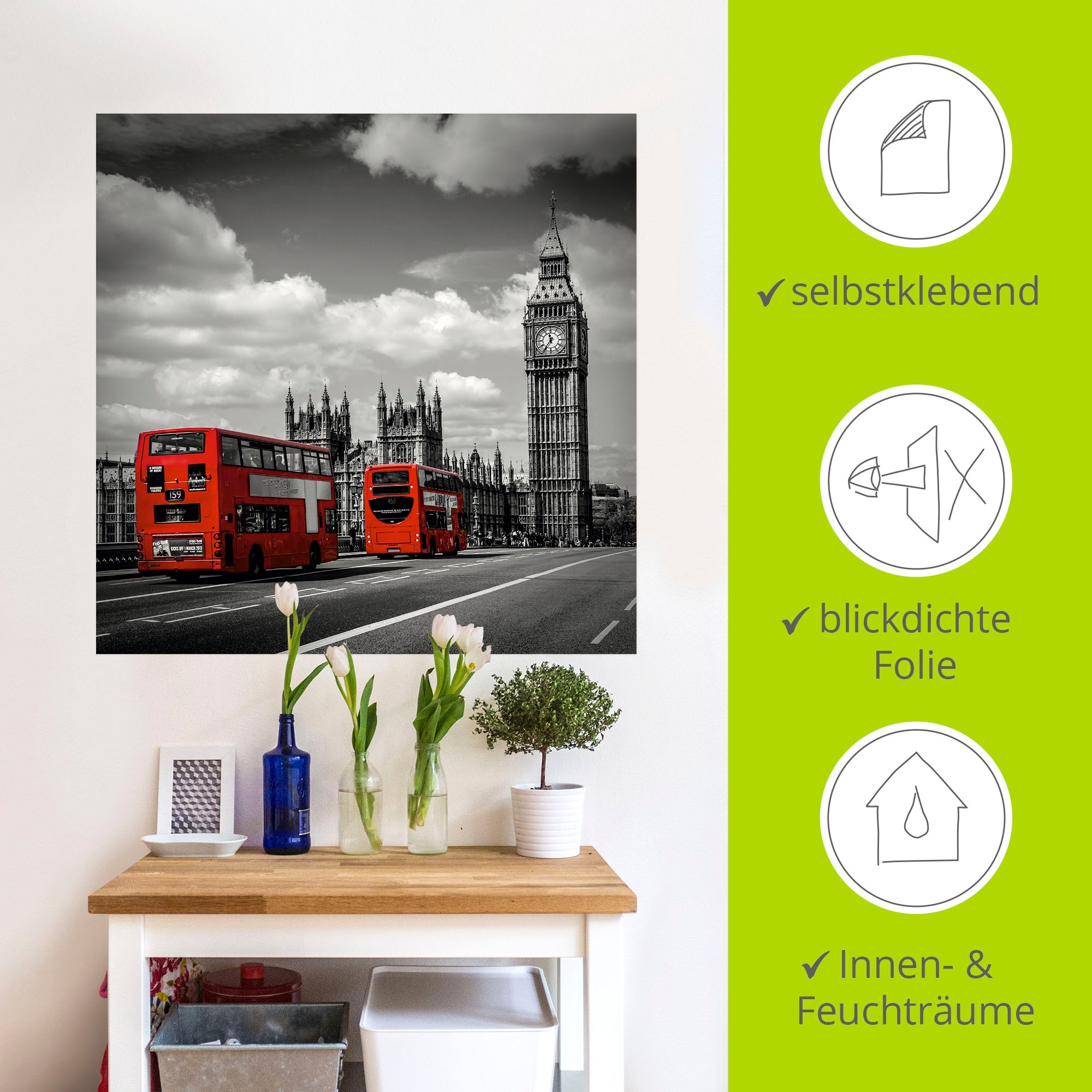 Artland Wandbild »Typisch London«, London, (1 St.), als Leinwandbild, Poster, Wandaufkleber in verschied. Größen