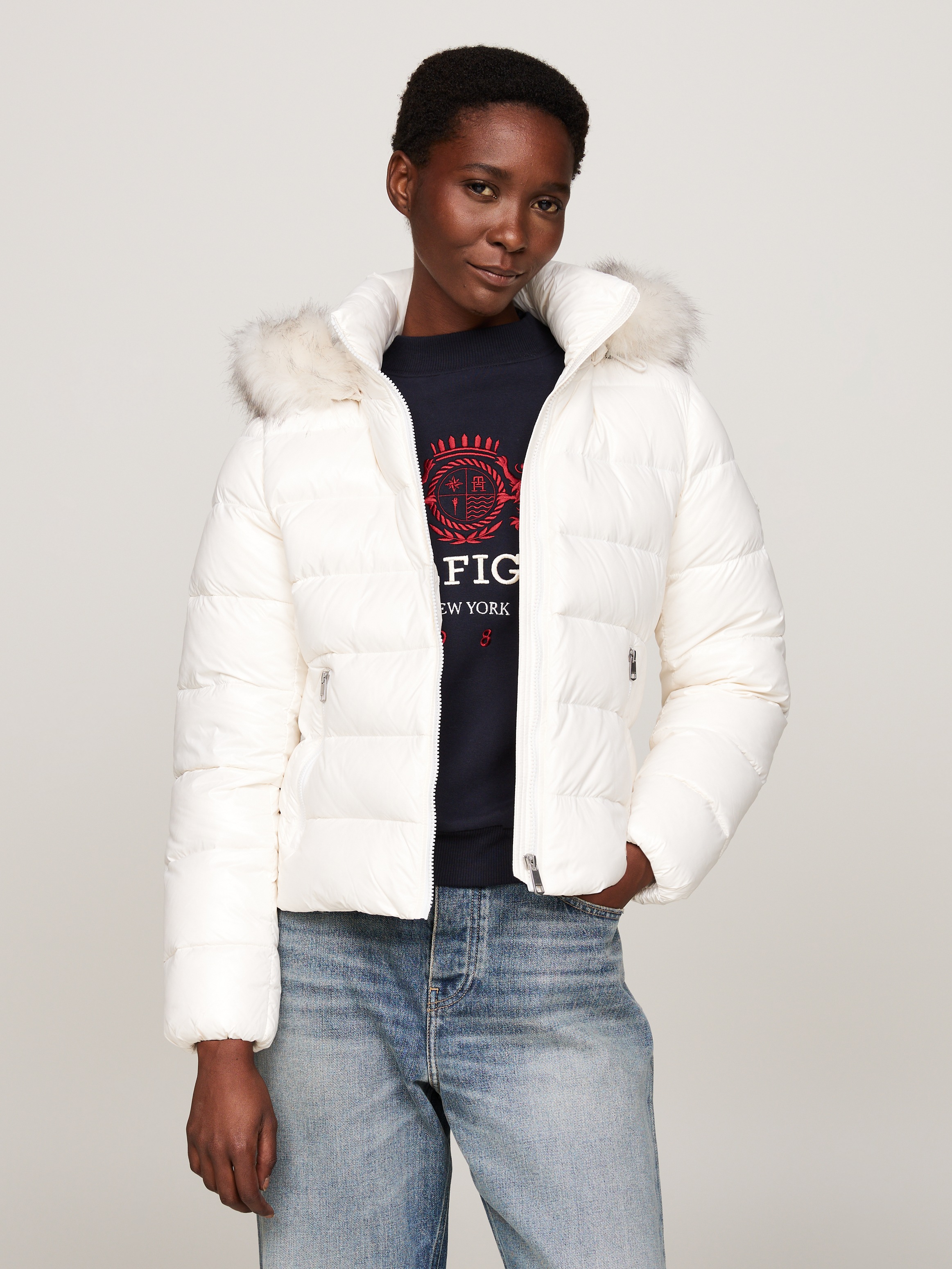 Tommy Hilfiger Steppjacke, mit Kapuze, mit Logoprägung günstig online kaufen