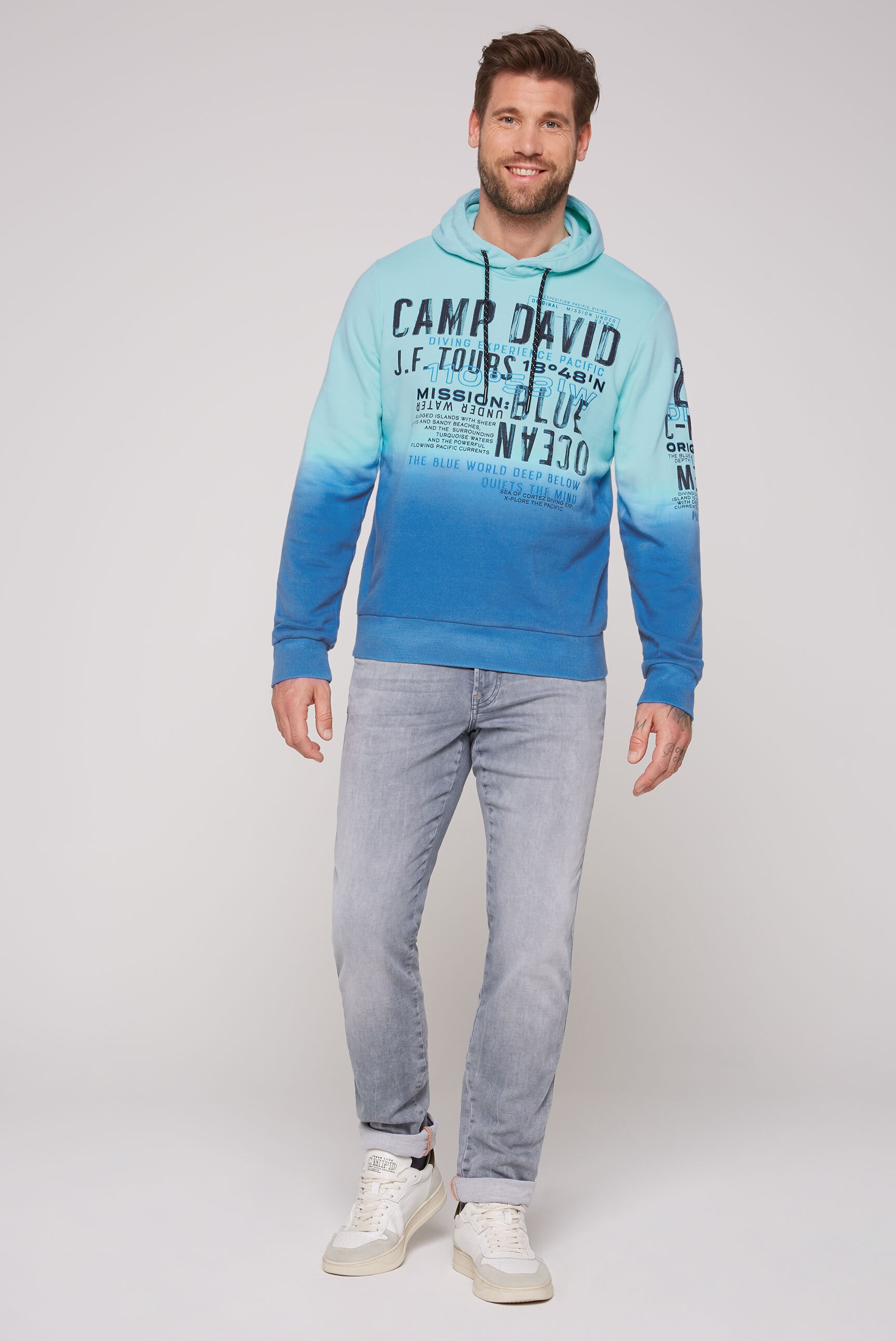 CAMP DAVID Kapuzensweatshirt, mit Farbverlauf