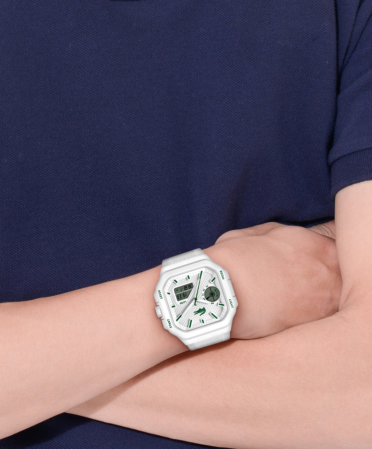 Lacoste Digitaluhr »LC33 SQUARE« Quarzuhr, Armbanduhr, Herrenuhr, Silikonarmband, digital, analog