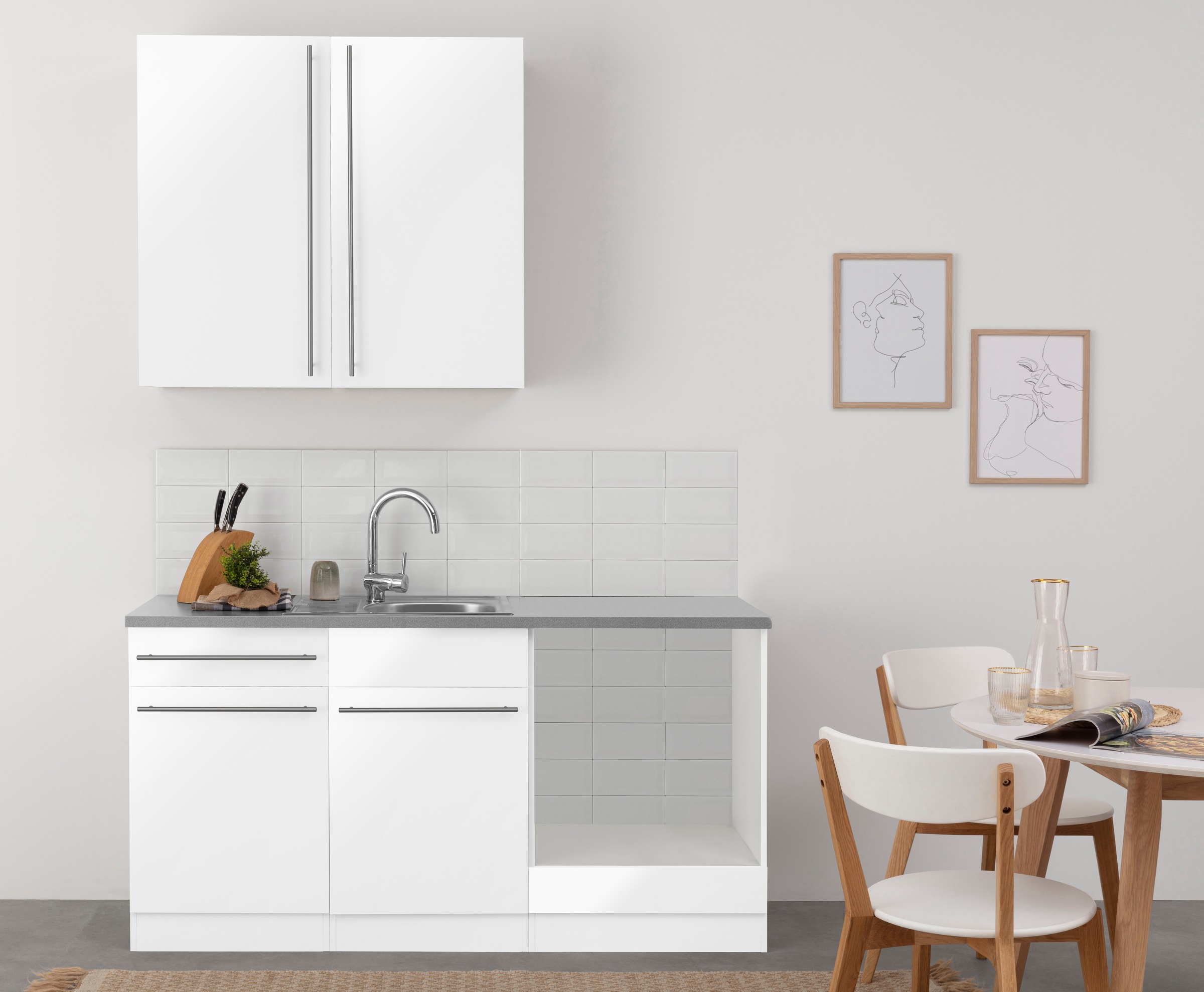 wiho Küchen Pantryküche "Chicago" wahlweise mit E-Geräten, Breite 160 cm