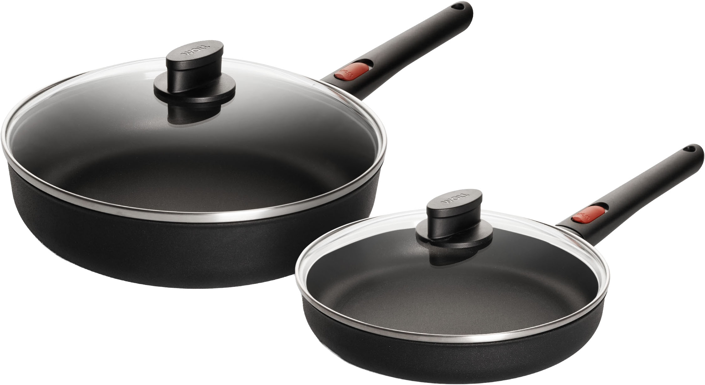 WOLL Pfannen-Set "MADE IN GERMANY - Eco Lite QXR" Aluminium Set, 4 Stk. tlg. Abnehmbarer Stiel, Antihaftbeschichtet