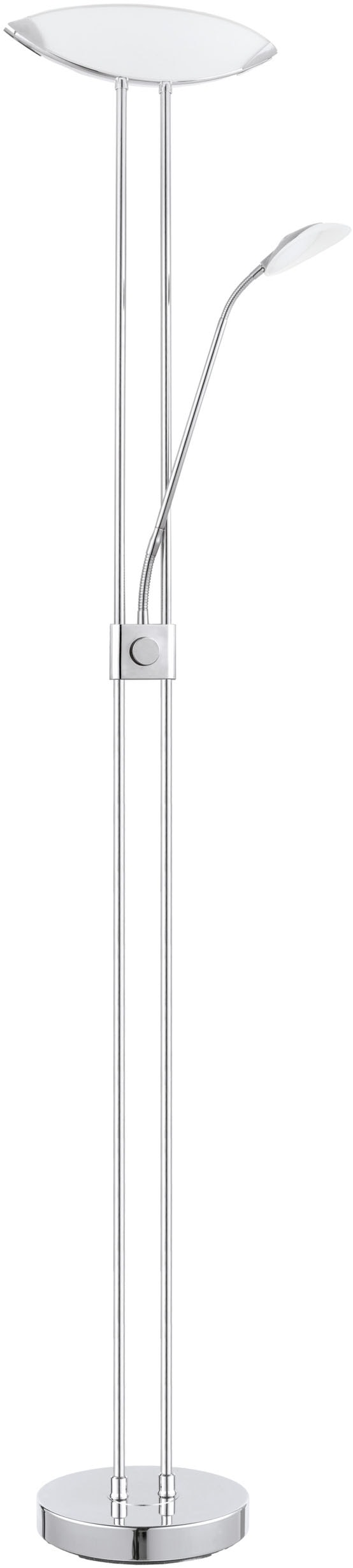 EGLO Stehlampe "BAYA LED Stehlampe - Stahl - LED;LED;LED - 20W;2,5W;2,5W - IP20", 3, H: 180cm, 1 Stk.chrom, Wohnzimmer, Leuchten, Standleuchte,