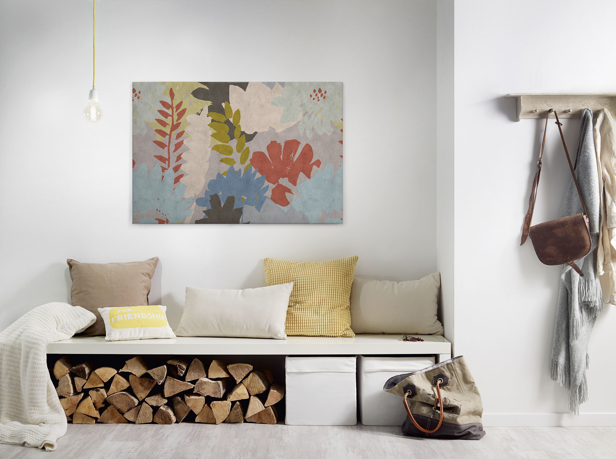 A.S. Création Leinwandbild "floral collage 3" Abstrakt Kunst 1 Stk. tlg. Keilrahmen Bild Floral Abstrakt Leinwand-Bild Wohnzimmer modern Kinder