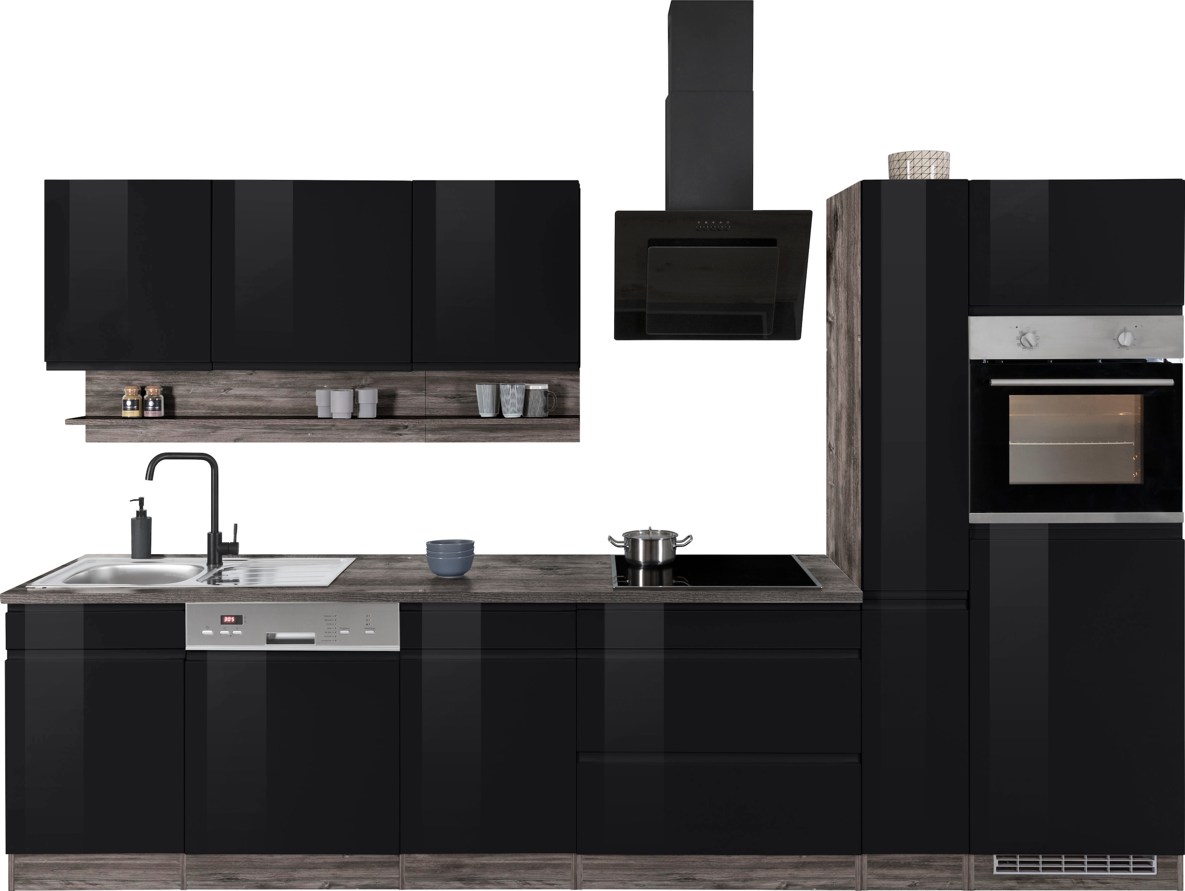 HELD MÖBEL Küchenzeile "Virginia", Breite 330 cm, ohne E-Geräte günstig online kaufen