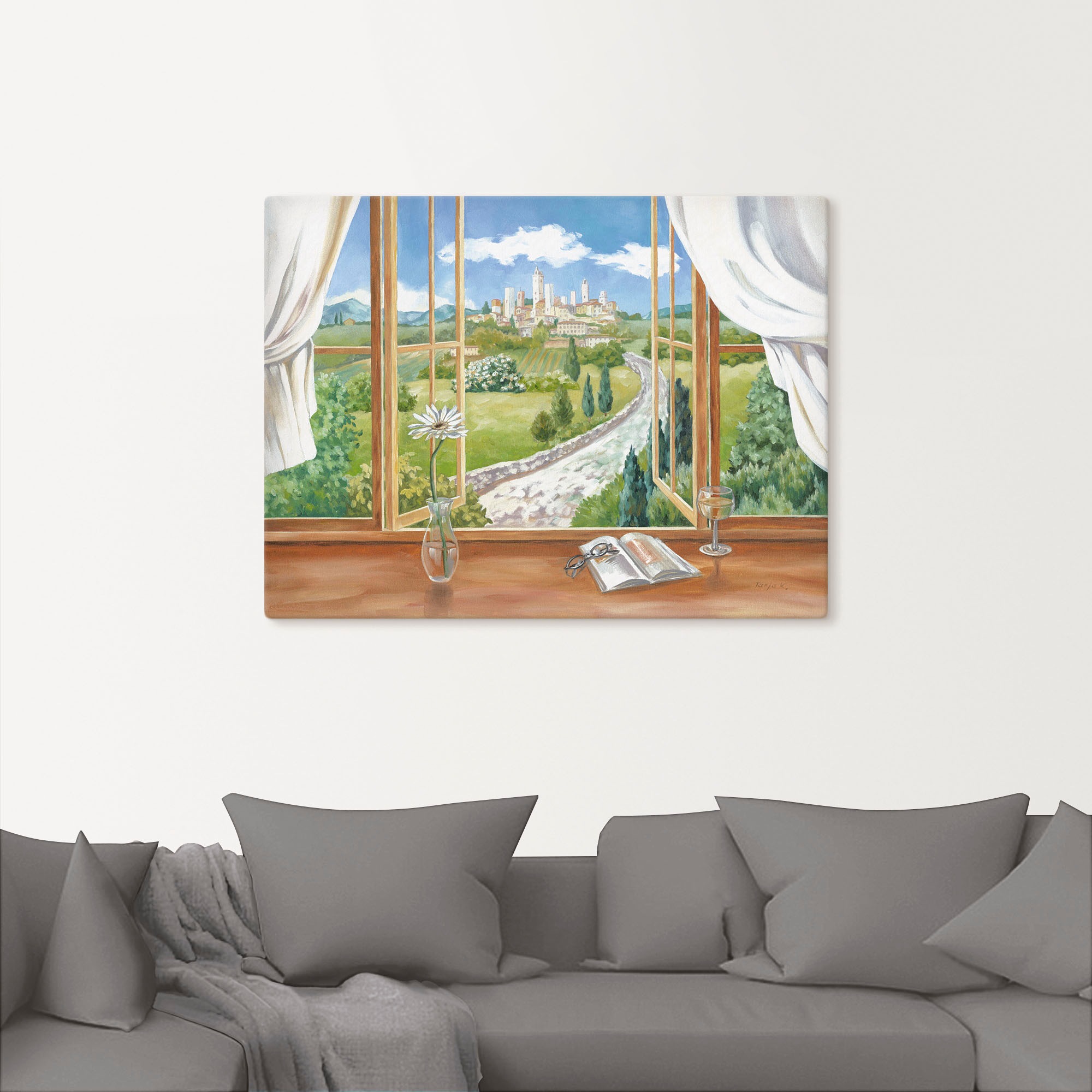 Artland Wandbild "Fenster zur Toskana", Fensterblick, (1 St.), als Alubild, günstig online kaufen