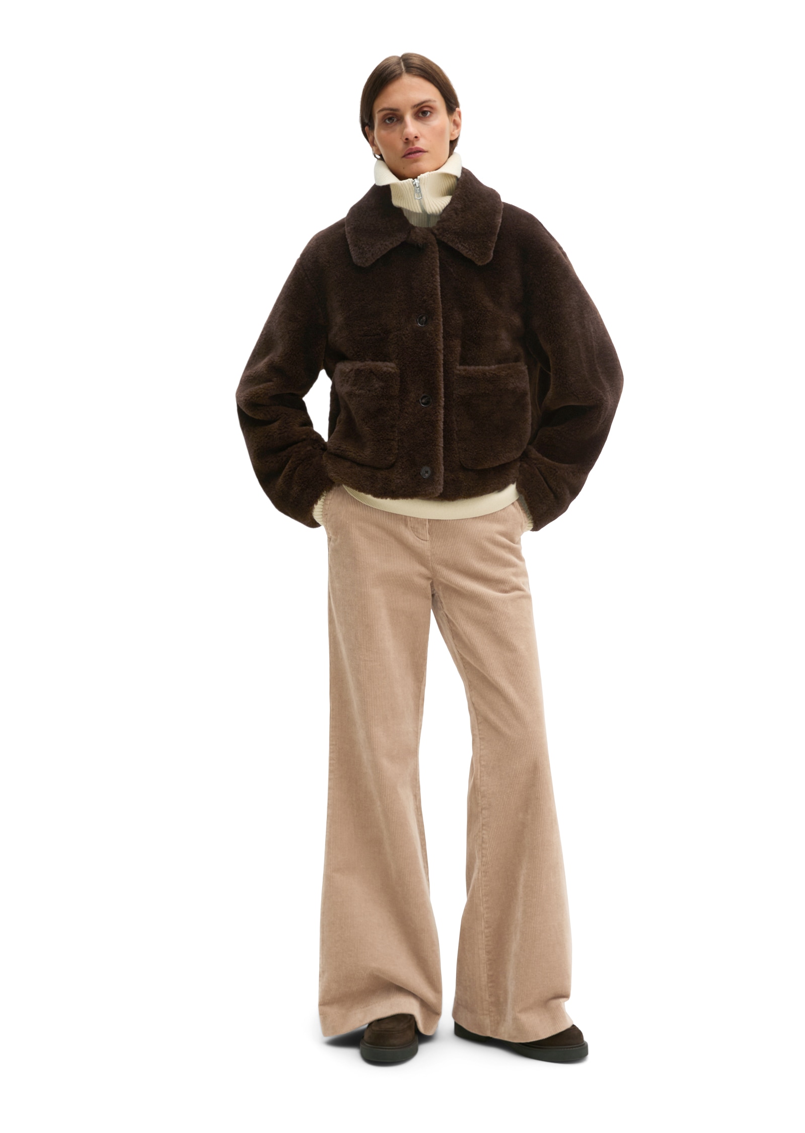 Marc O'Polo Plüschjacke Teddyplüsch regular aus recyceltem Polyester