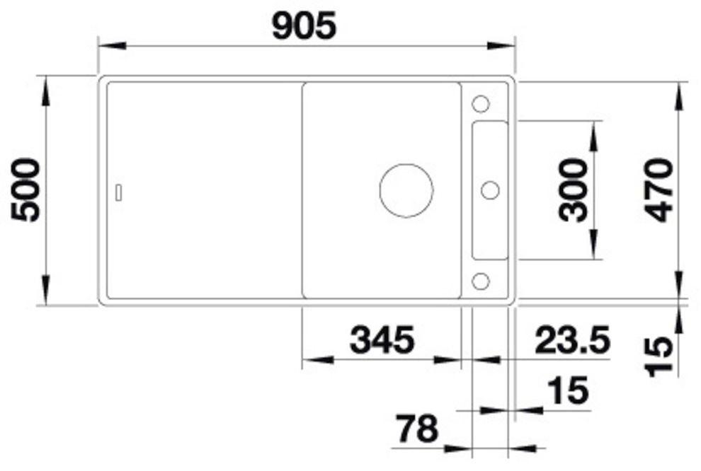 Blanco Granitspüle »AXIA III 5 S-F«, inklusive gratis Esche-Compound-Brückenschneidebrett